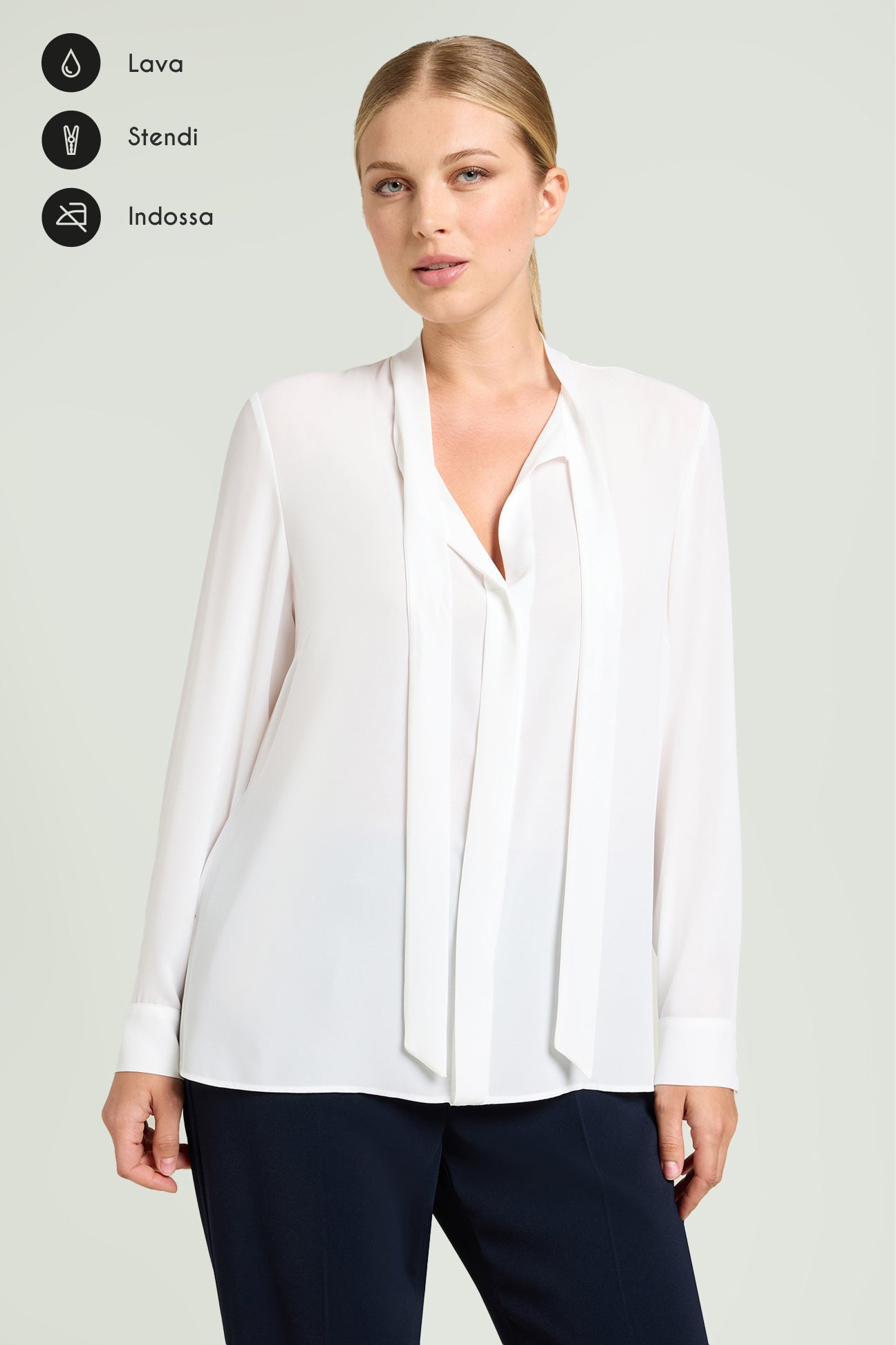 BLUSA IN DOPPIA GEORGETTE CON SCIARPINA