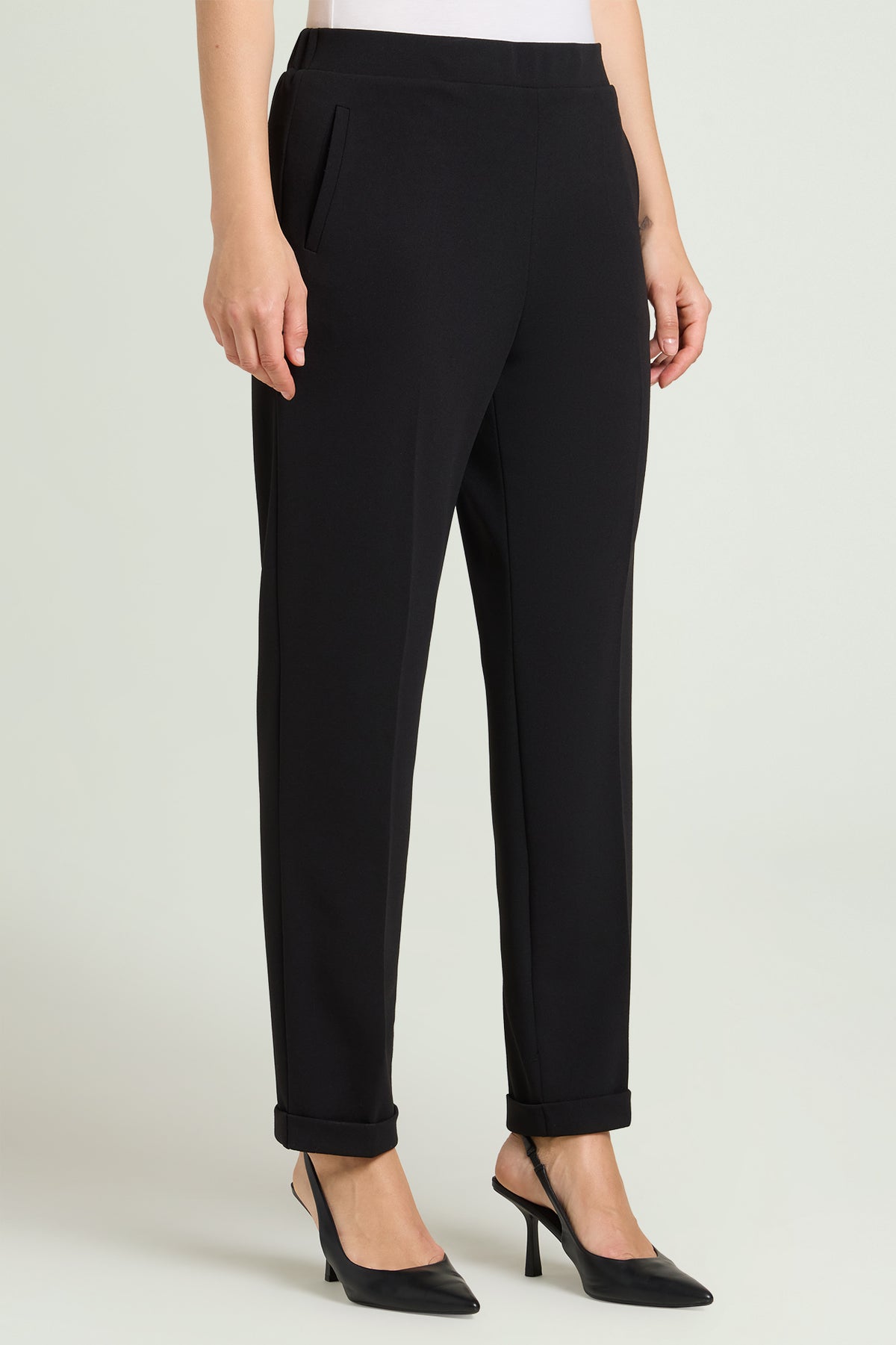 PANTALONI PULL-ON CHINOS IN CREPE