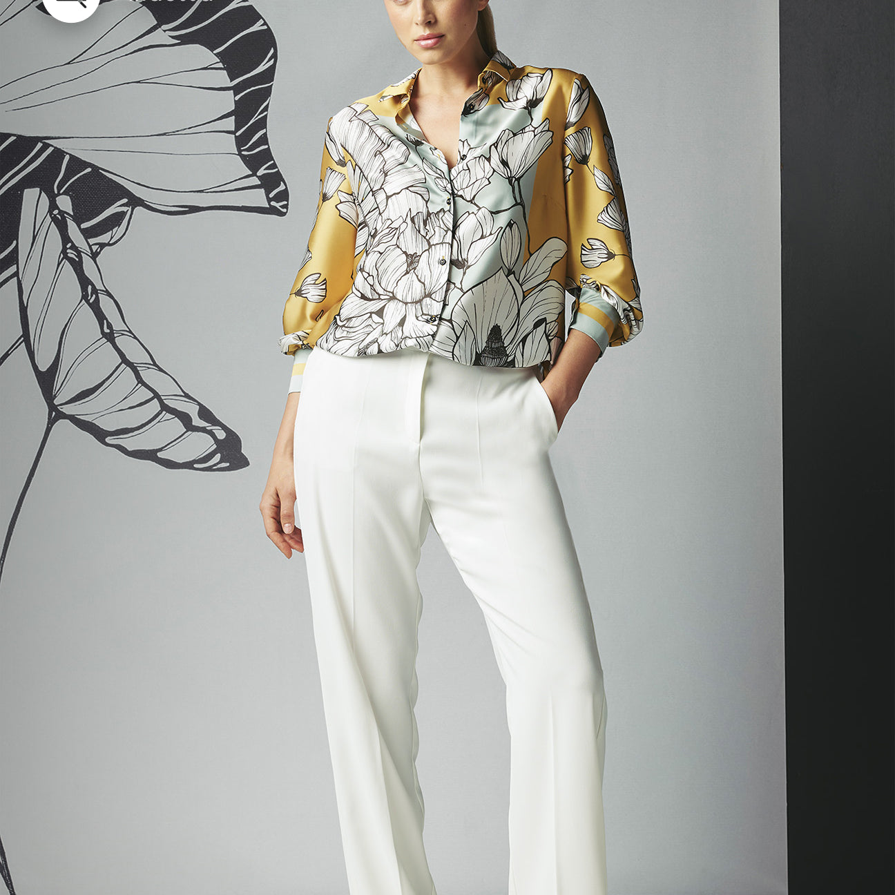 PANTALONI PALAZZO IN CREPE CADY