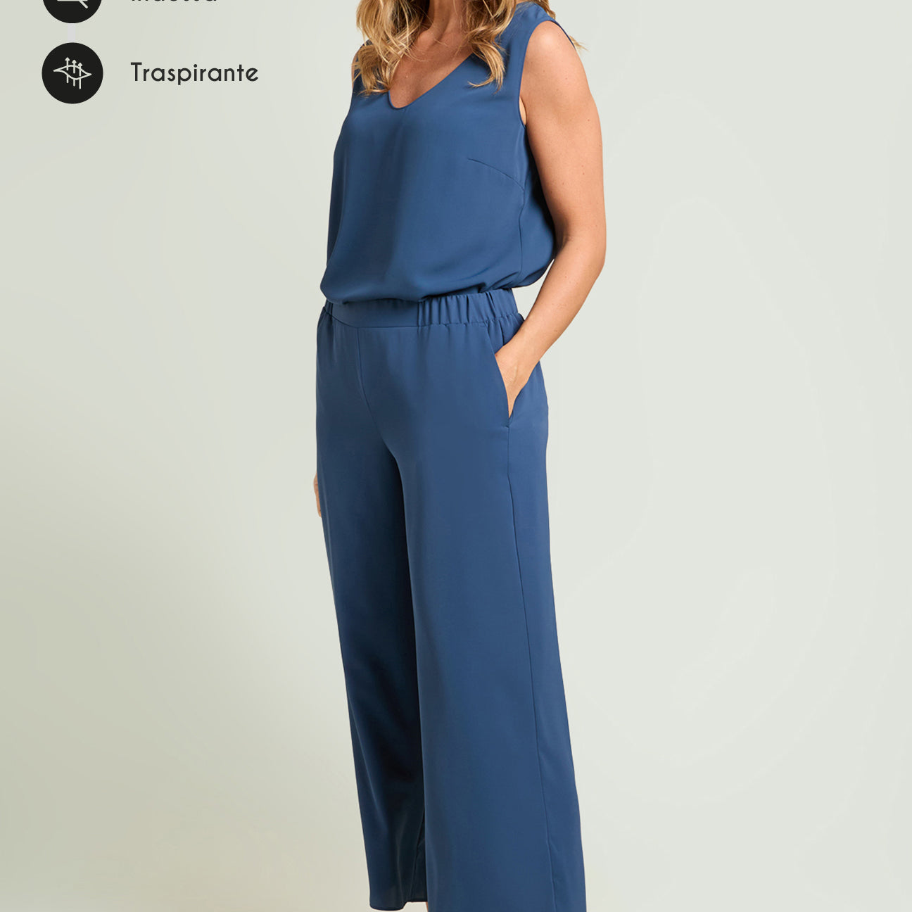 PANTALONI PULL-ON CROPPED IN SILKY TOUCH