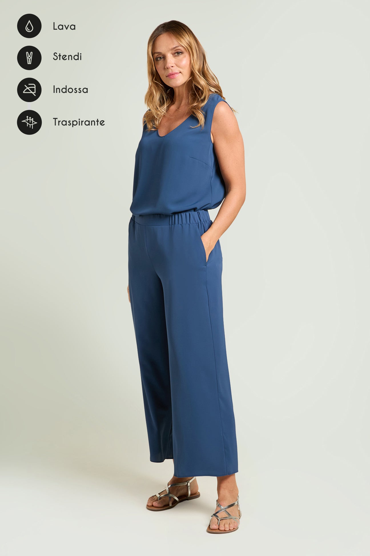 PANTALONI PULL-ON CROPPED IN SILKY TOUCH