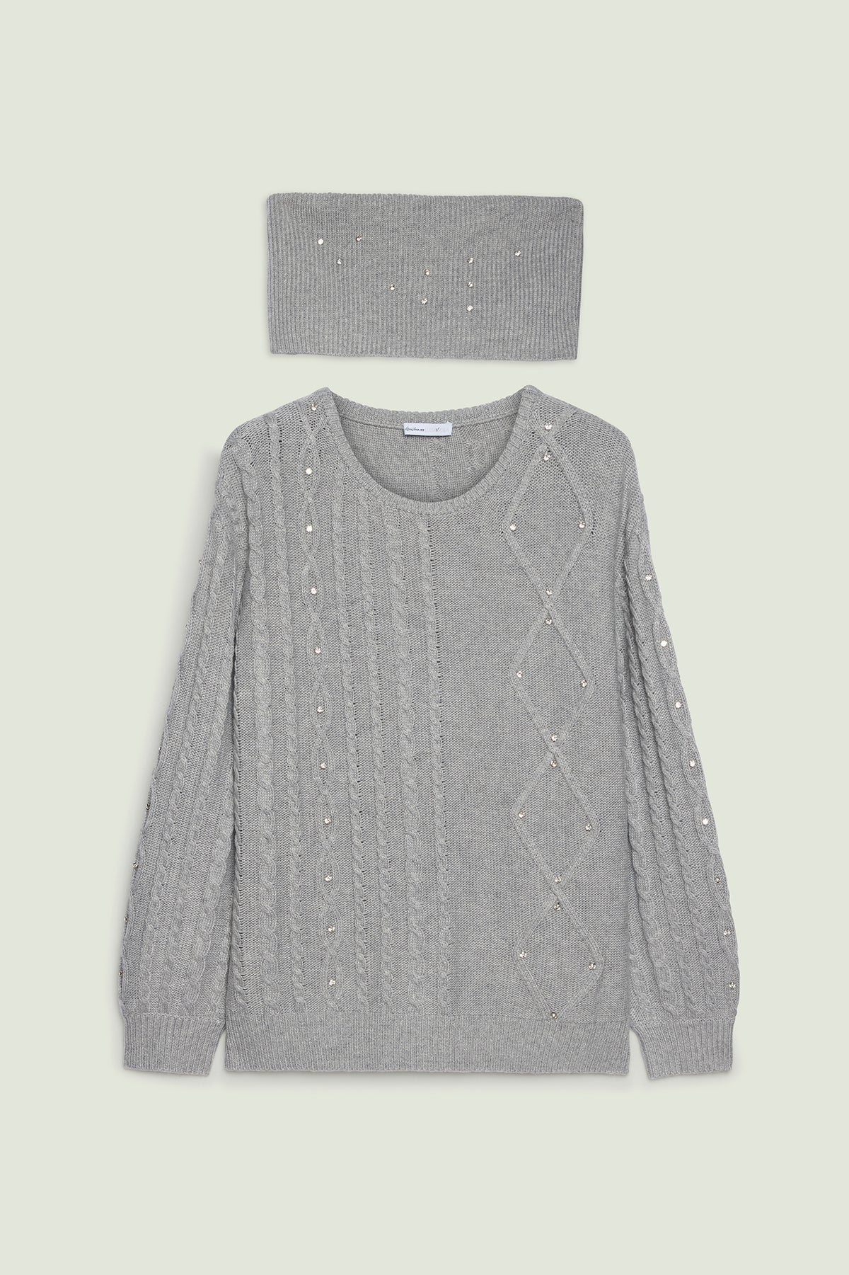 MAGLIA A TRECCE CON CASTONI