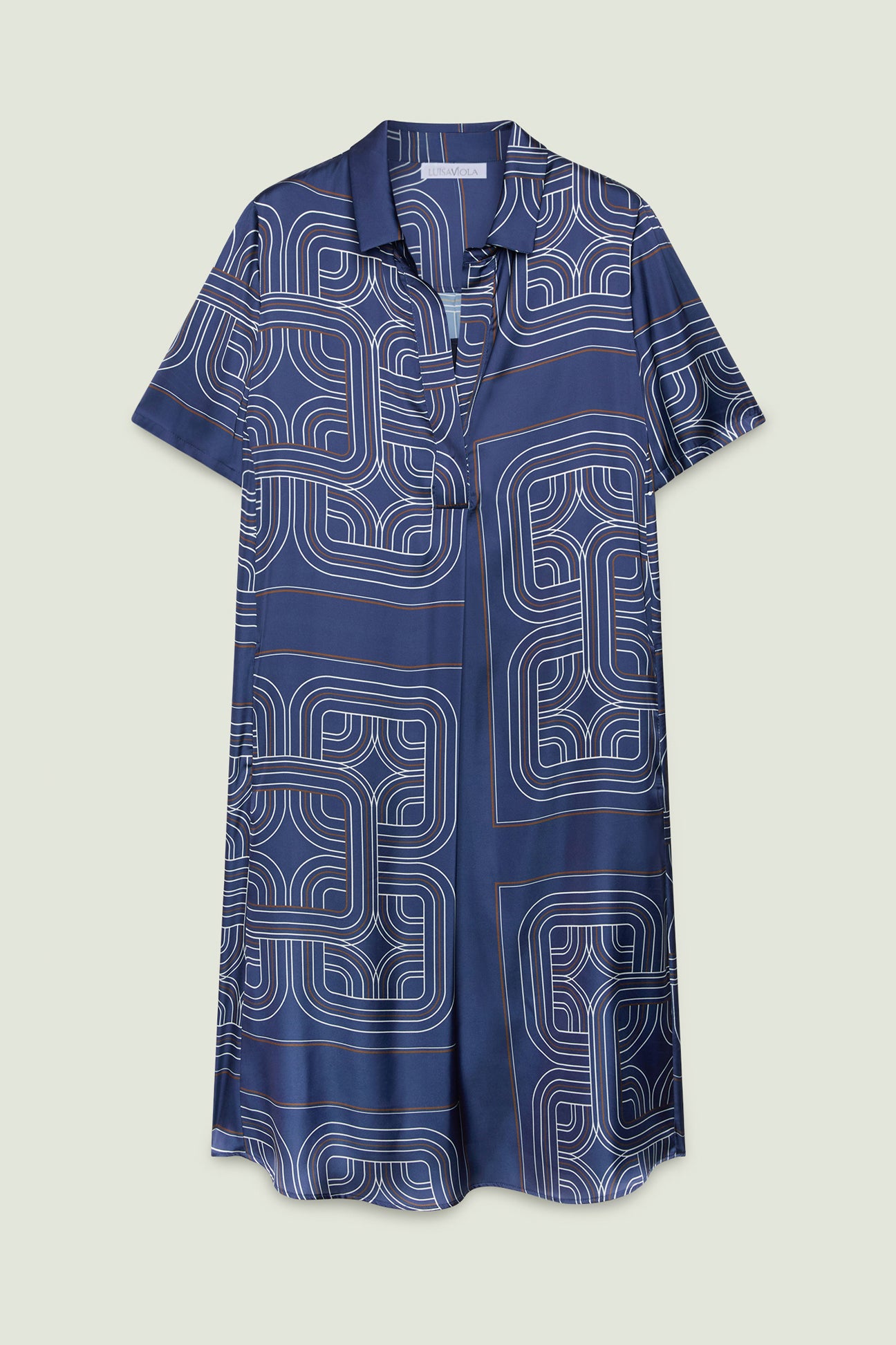 ABITO POLO IN SATIN STAMPATO