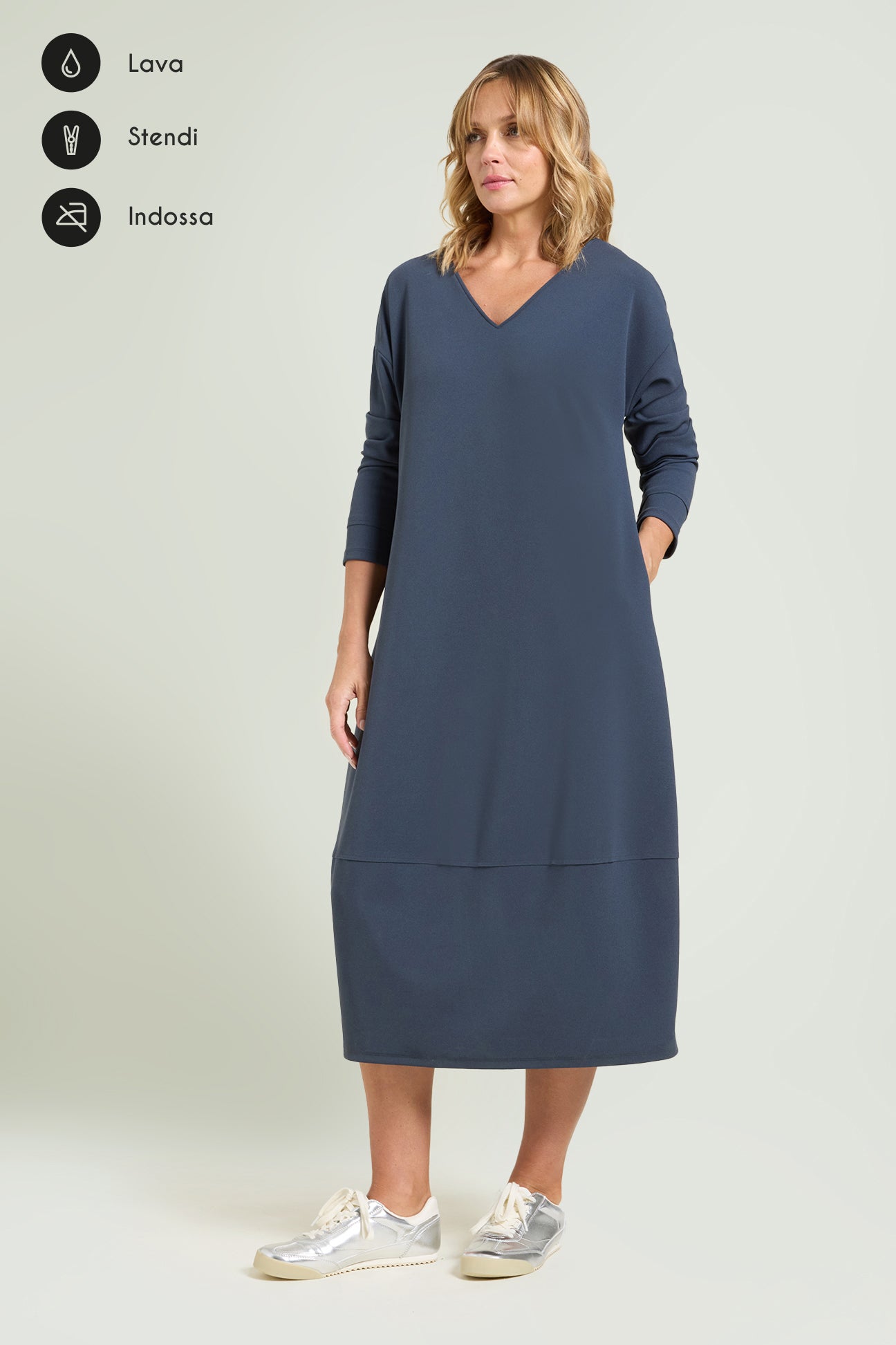 ABITO LUNGO IN SCUBA CREPE