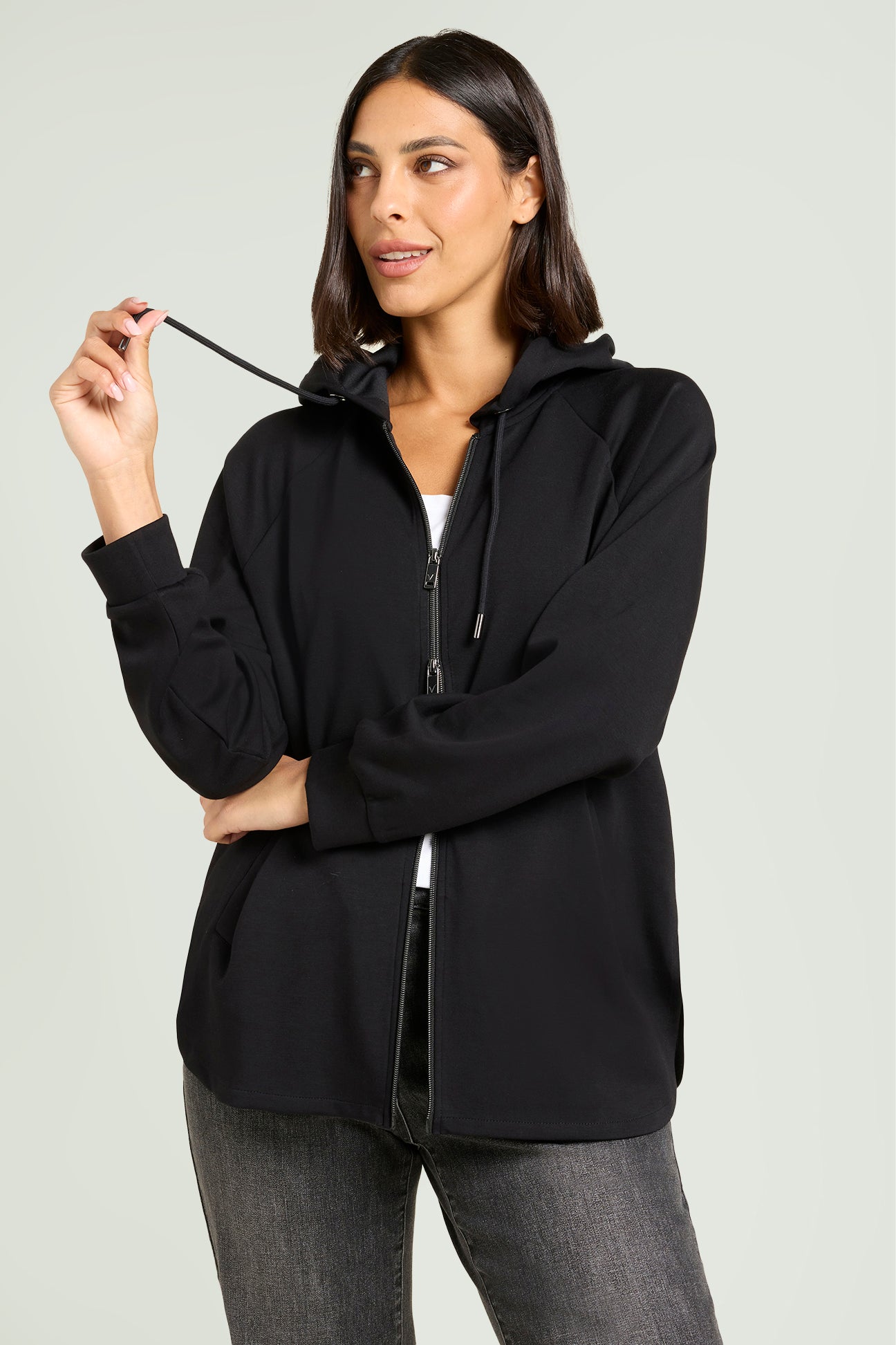 FELPA IN JERSEY SCUBA CON CAPPUCCIO