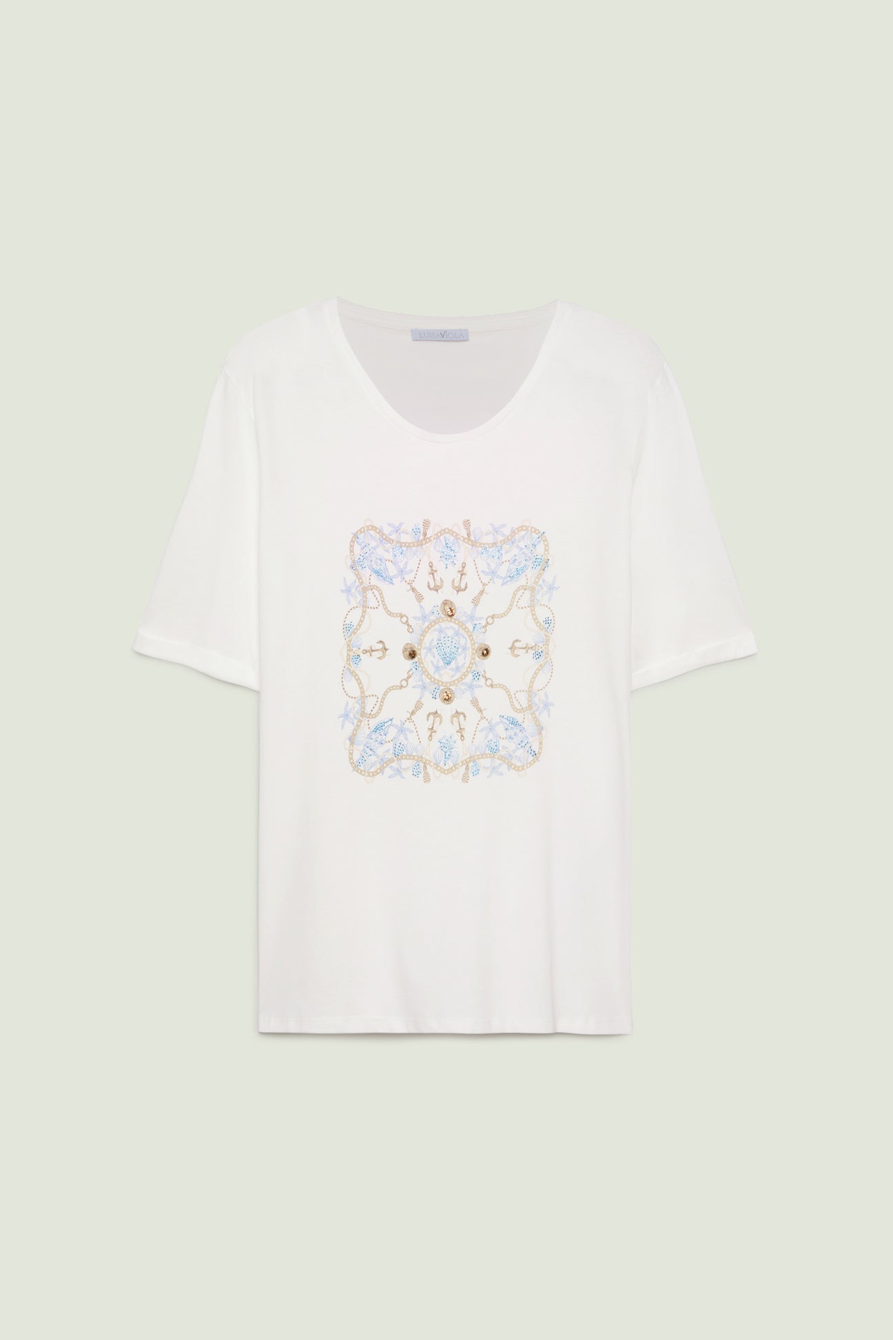 T-SHIRT CON STAMPA E CASTONI