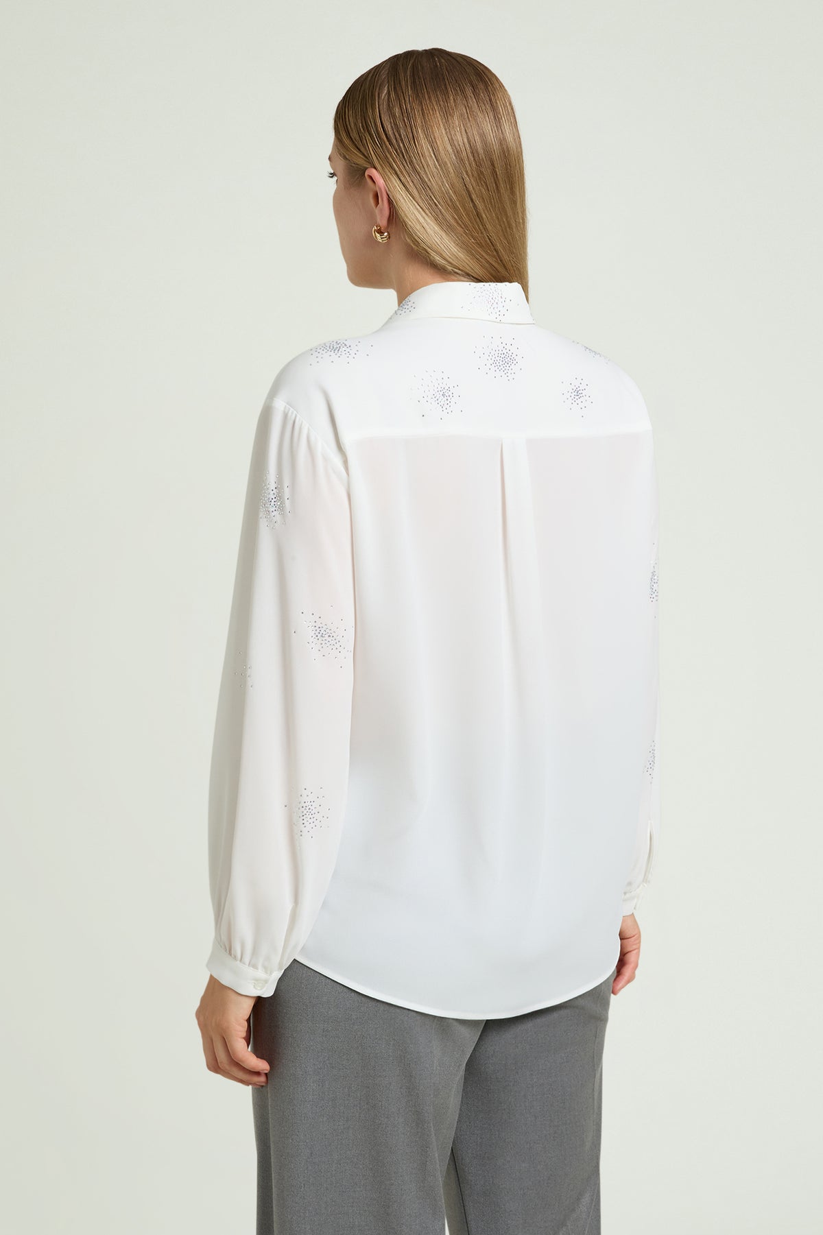 CAMICIA IN DOPPIA GEORGETTE CON PUNTI LUCE