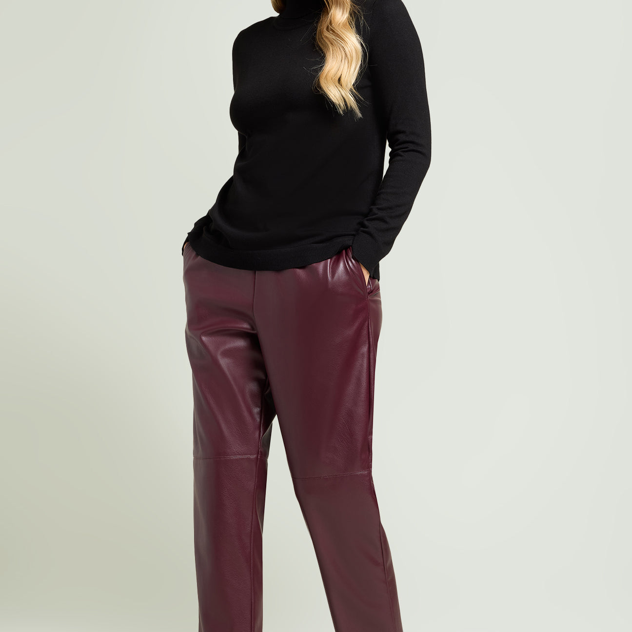 PANTALONI PULL-ON IN TESSUTO SPALMATO