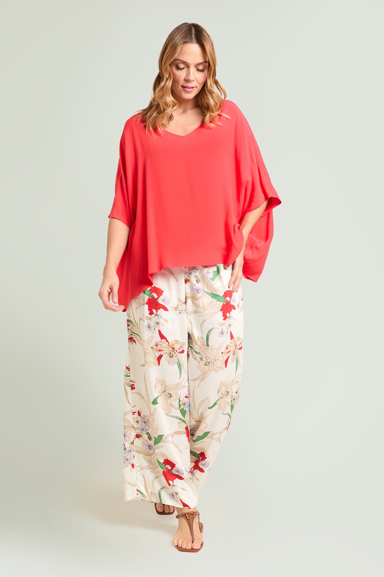 PANTALONI IN SATIN STAMPATO