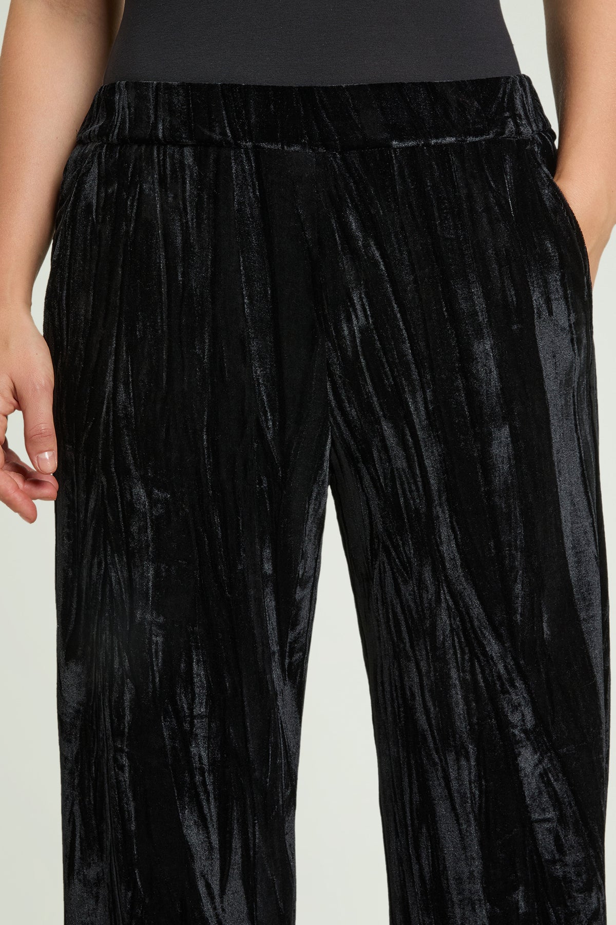 PANTALONI PULL-ON IN VELLUTO FROISSE'