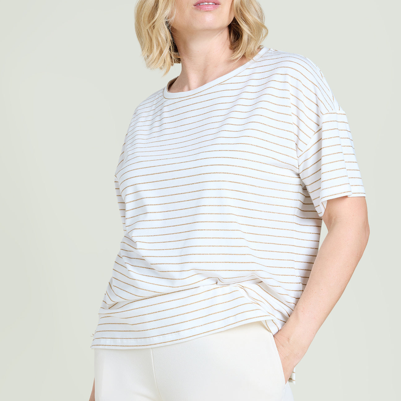T-SHIRT A RIGHE LUREX