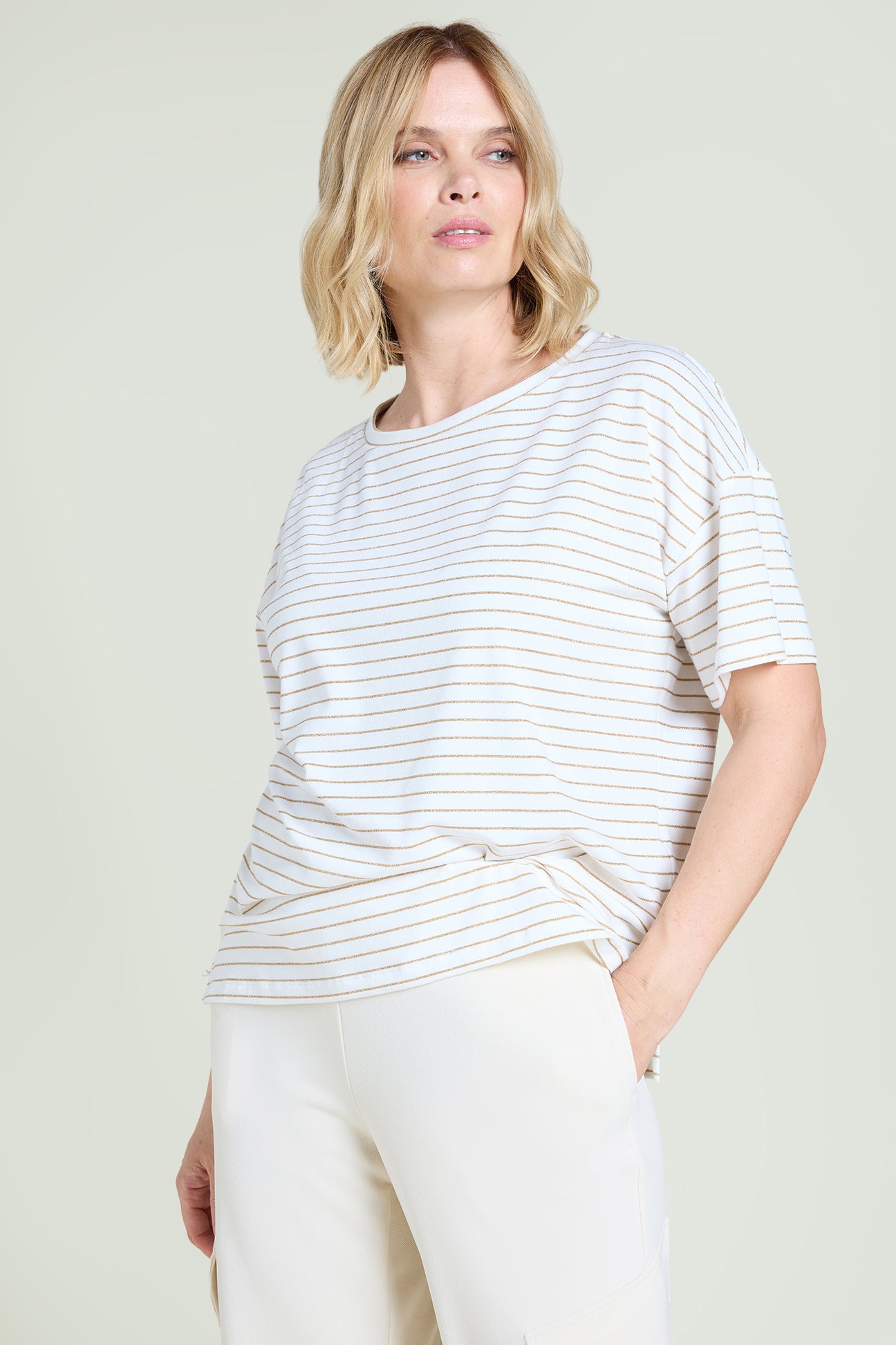T-SHIRT A RIGHE LUREX