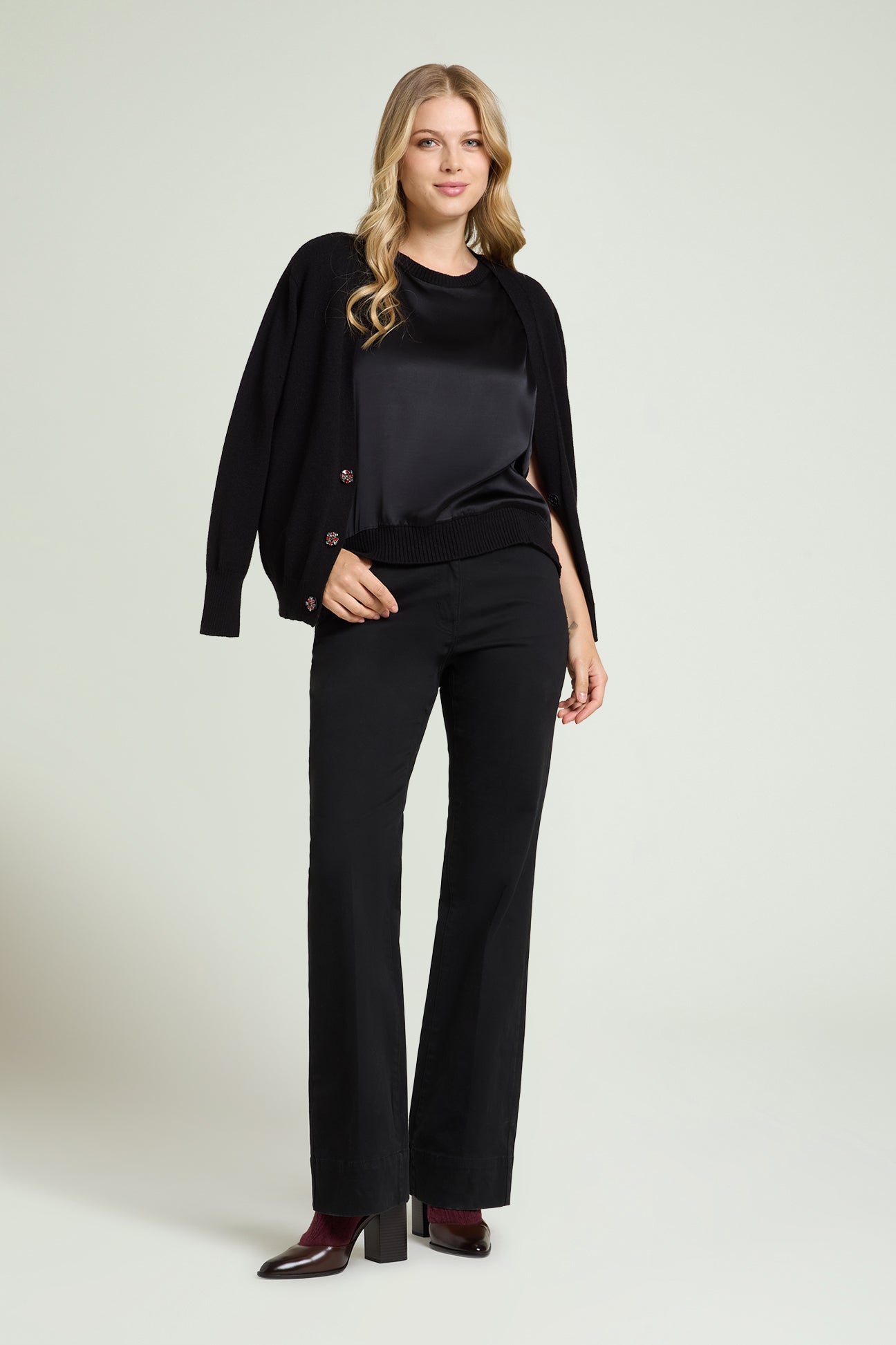 TOP IN RASO E TRICOT