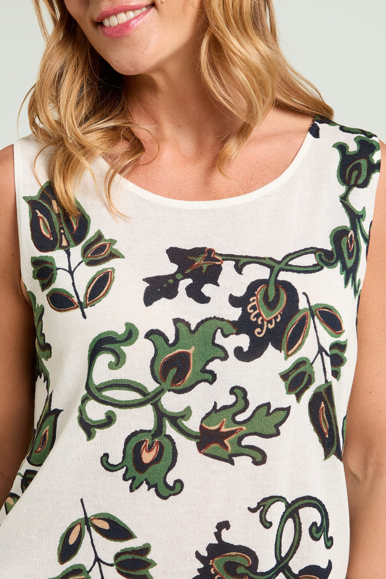 TOP STAMPATO IN TRICOT