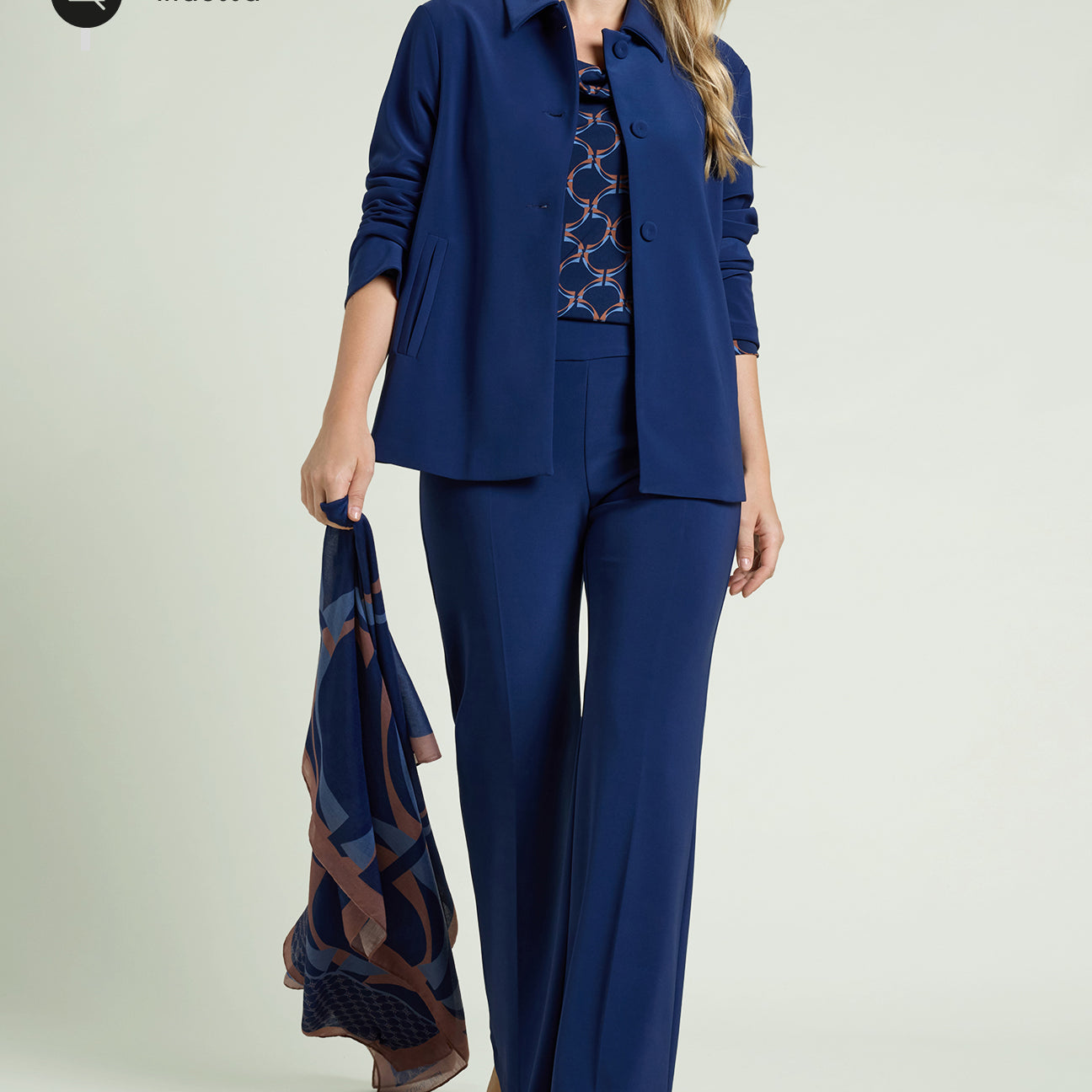 PANTALONI PULL-ON FLARE IN COMPACT STRETCH