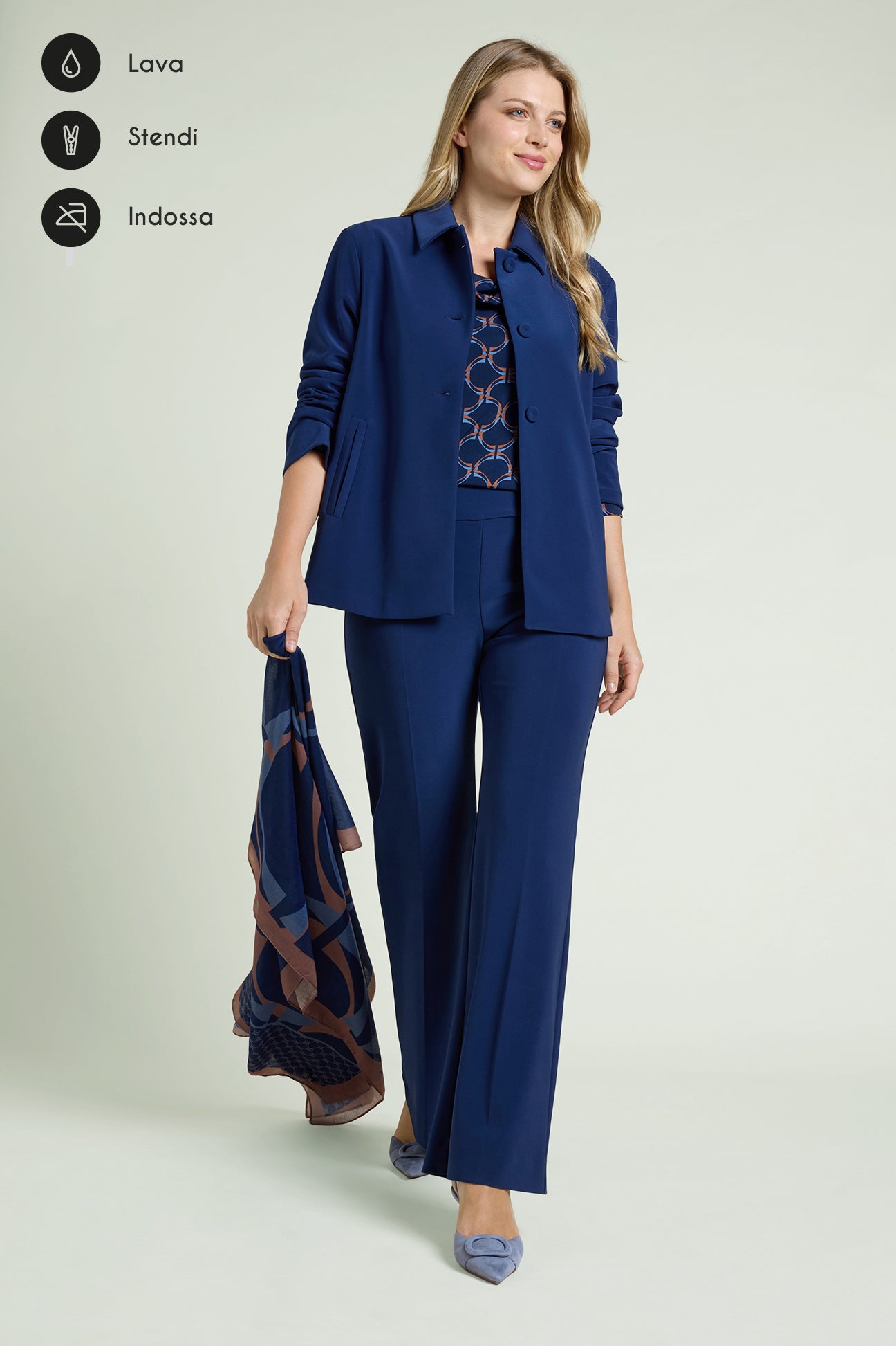 PANTALONI PULL-ON FLARE IN COMPACT STRETCH