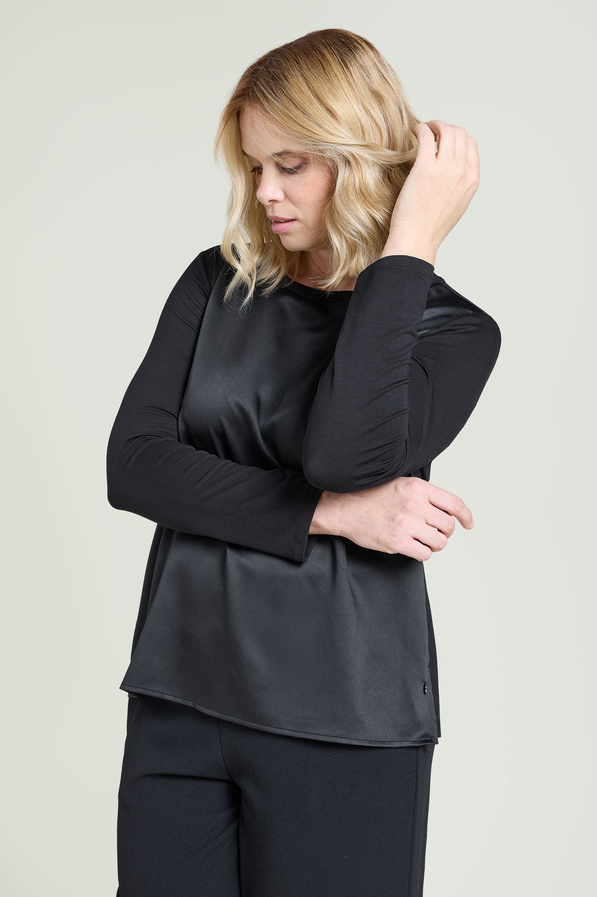 T-SHIRT IN RASO E JERSEY