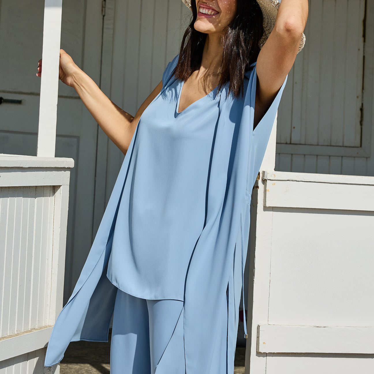 GILET IN TESSUTO FLUIDO SILKY TOUCH