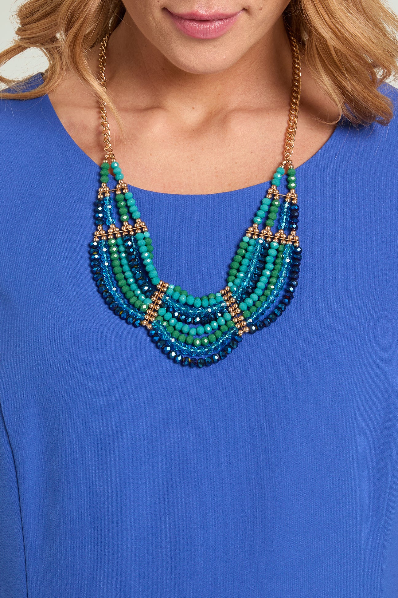 COLLANA-COLLIER DI JAIS E PERLINE DORATE