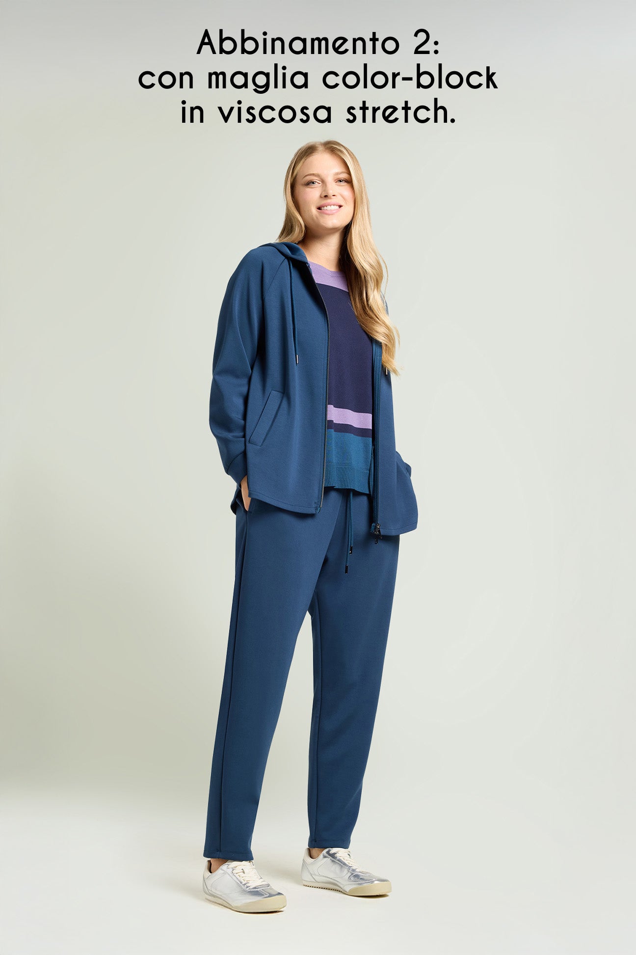 FELPA IN JERSEY SCUBA CON CAPPUCCIO