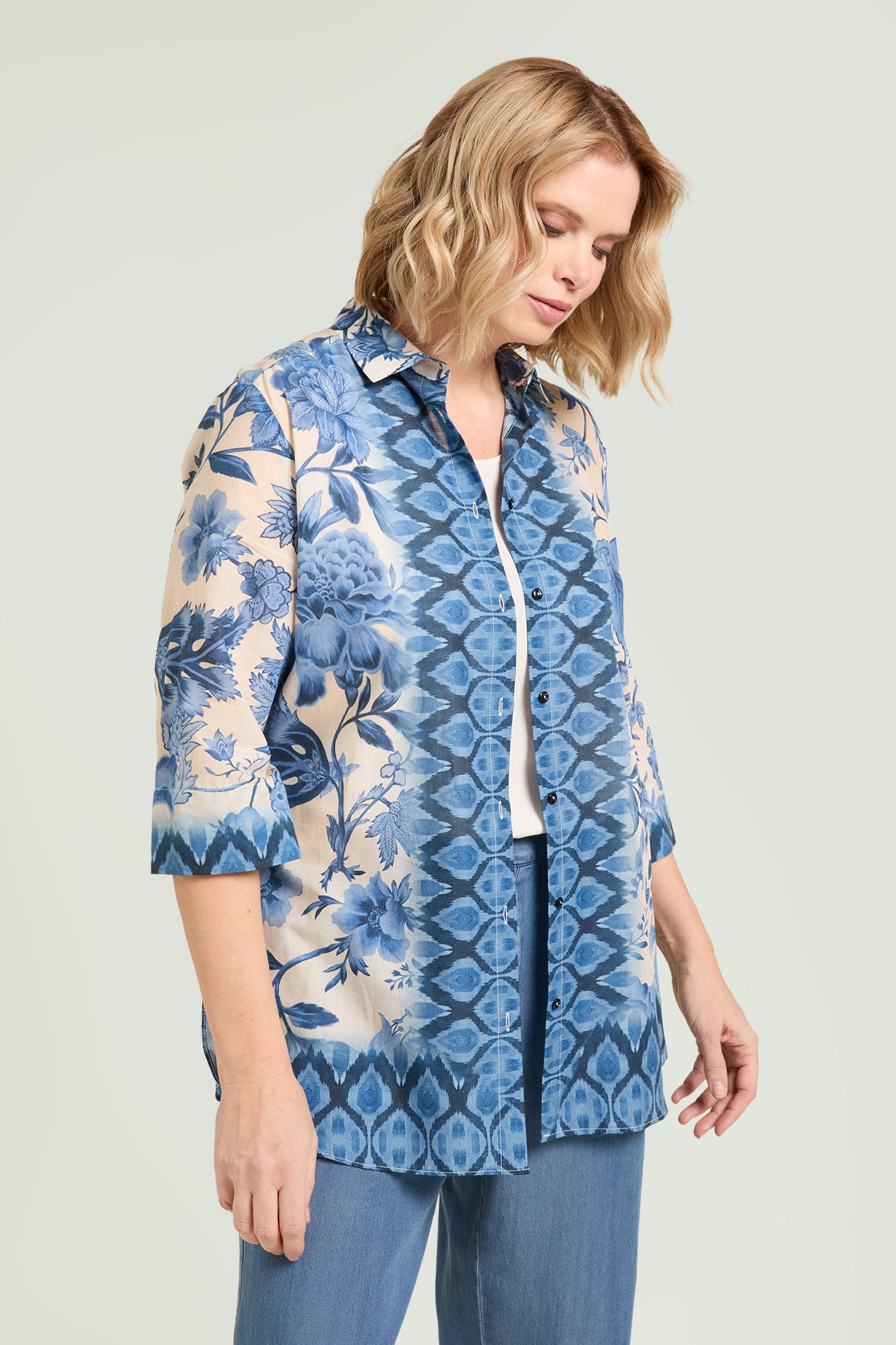 CAMICIA IN MUSSOLA STAMPATA