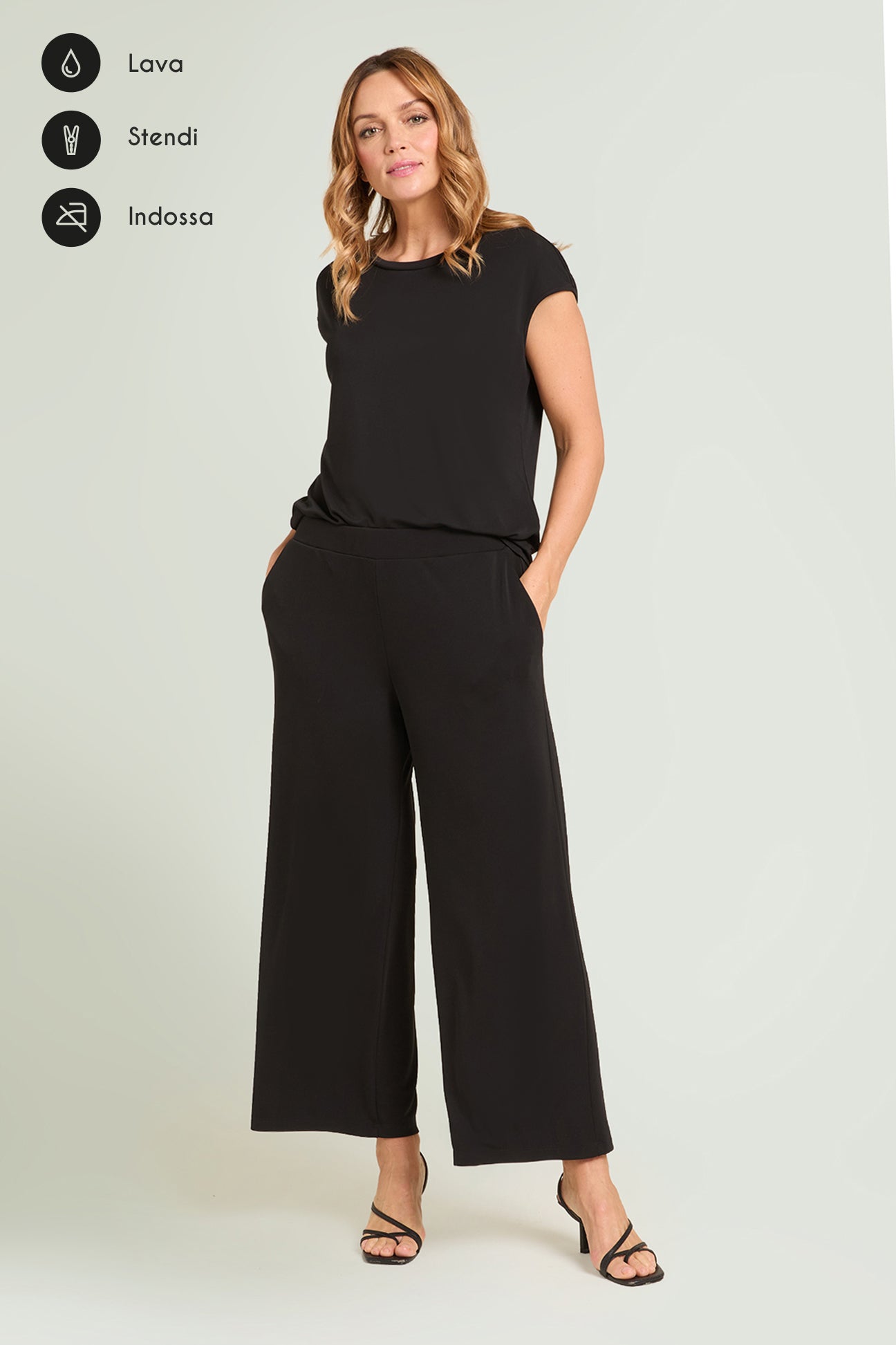 PANTALONI PULL-ON CROPPED IN JERSEY FLUIDO