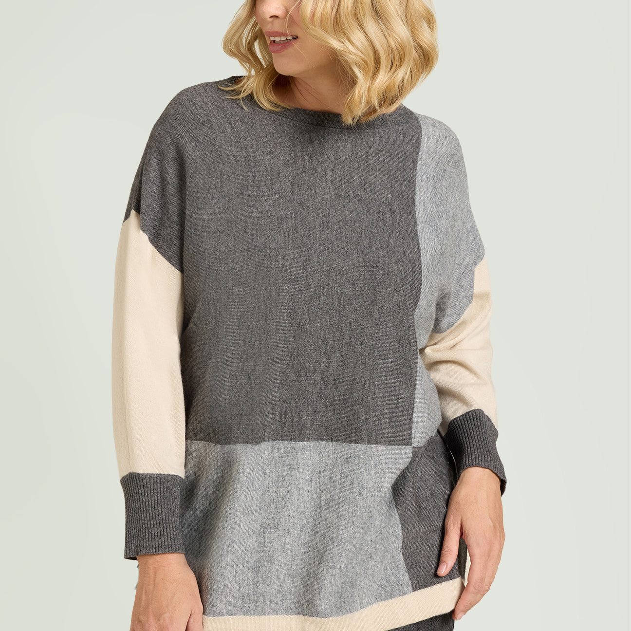 MAGLIA MISTO CASHMERE COLOR BLOCK
