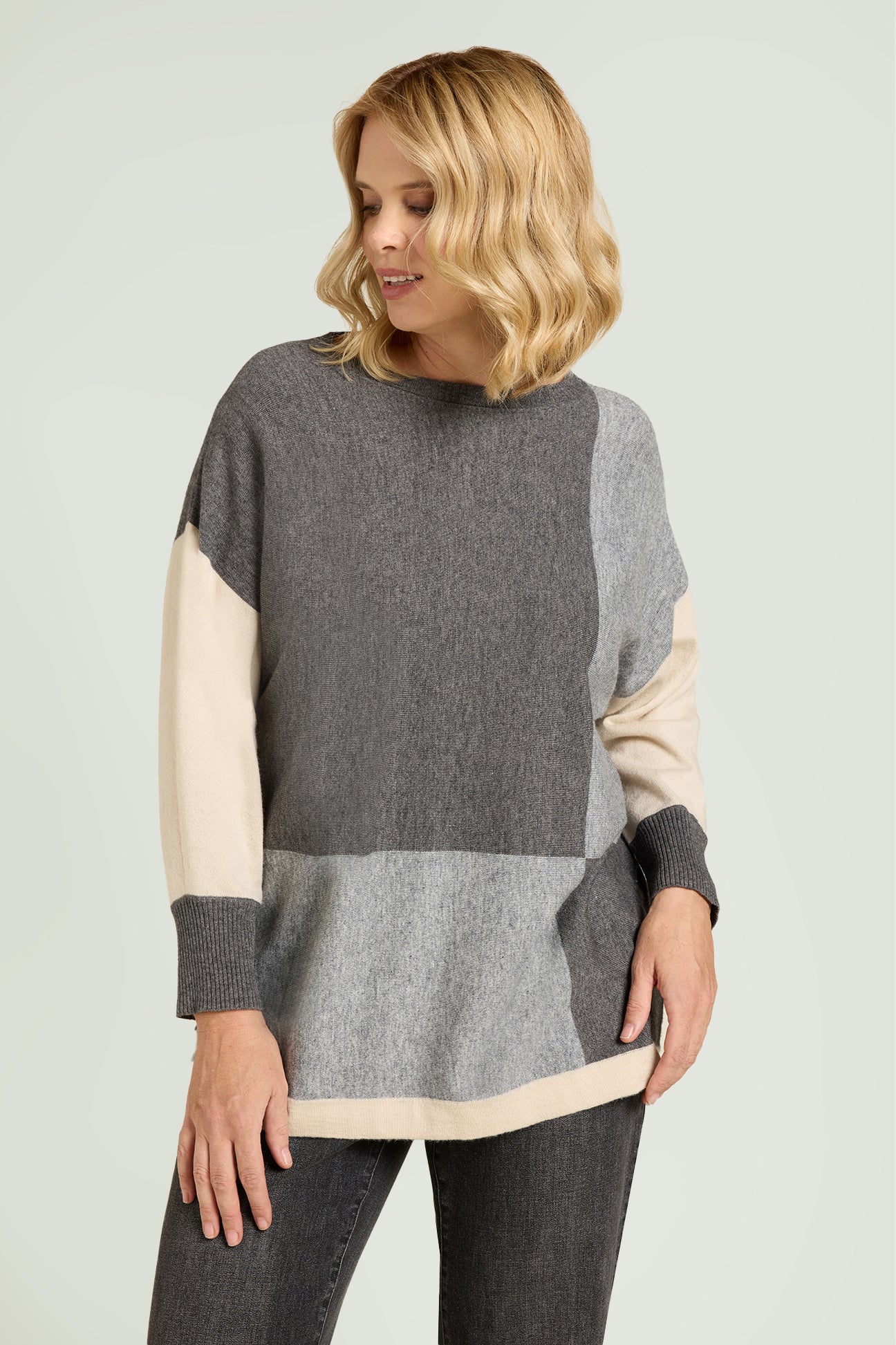 MAGLIA MISTO CASHMERE COLOR BLOCK