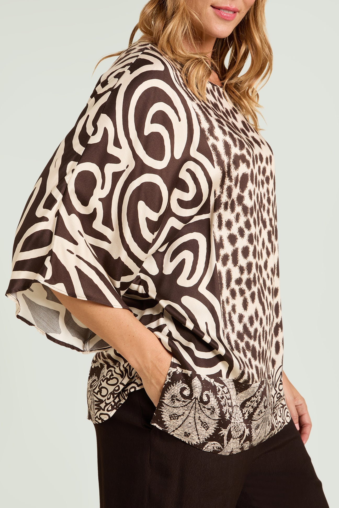 BLUSA STAMPATA IN SATIN