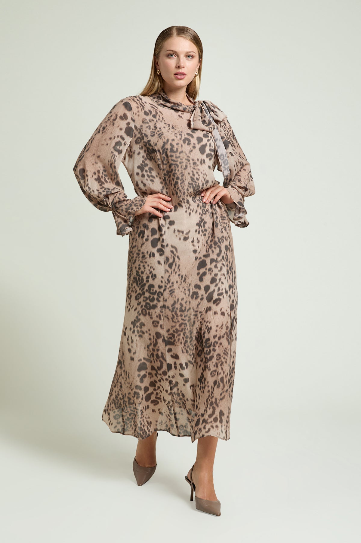 ABITO LUNGO ELEGANTE ANIMALIER