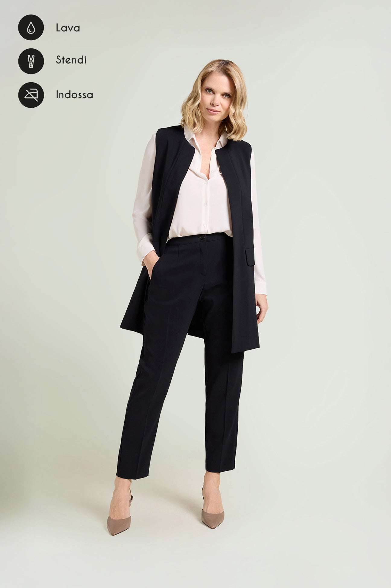 PANTALONI A SIGARETTA IN CREPE CADY