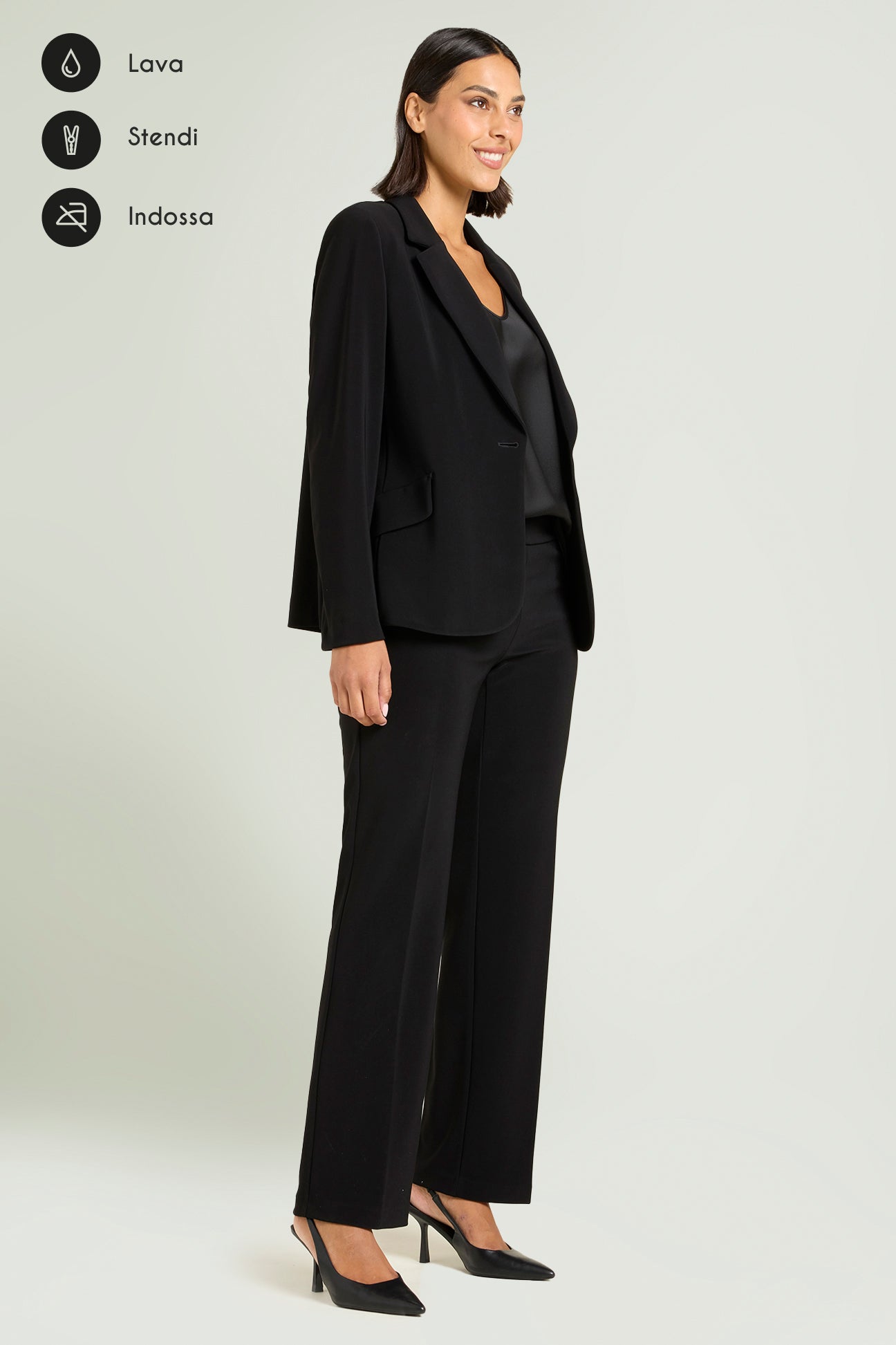 PANTALONI PULL-ON DRITTO IN COMPATTO STRETCH