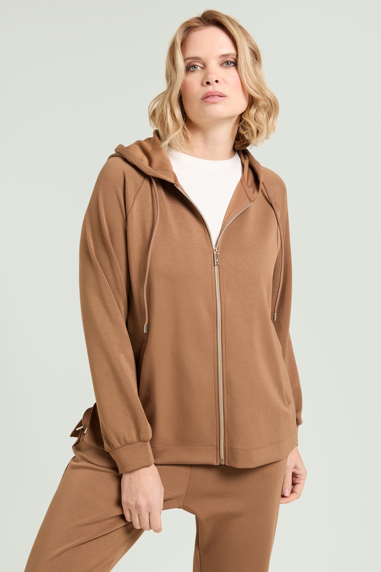 FELPA IN JERSEY SCUBA CON CAPPUCCIO