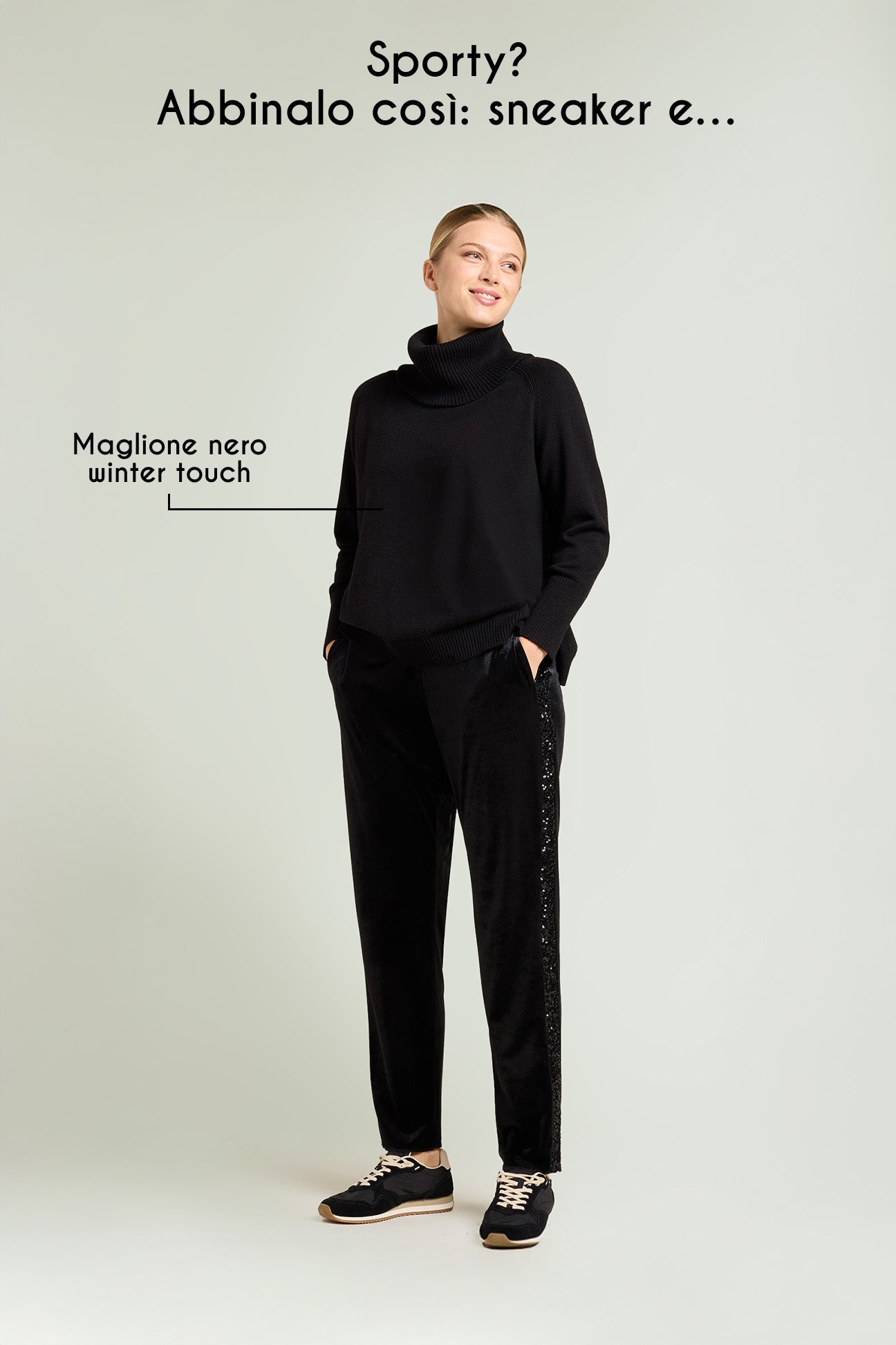 PANTALONI IN VELLUTO CON BANDE IN PAILLETTES