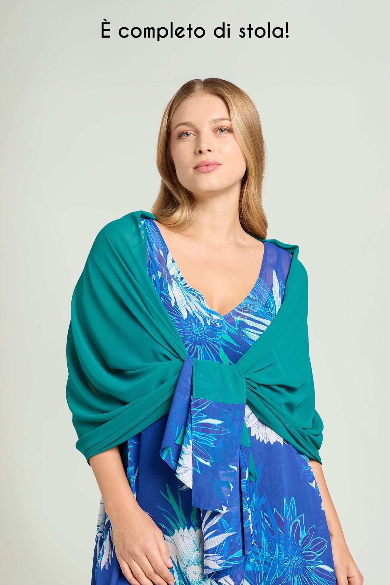 ABITO STAMPATO IN GEORGETTE CON STOLA