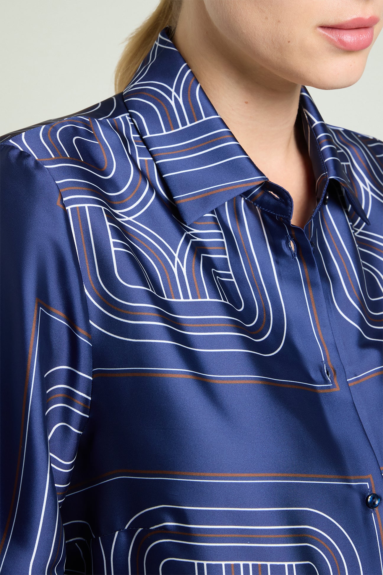 CAMICIA IN SATIN STAMPATO