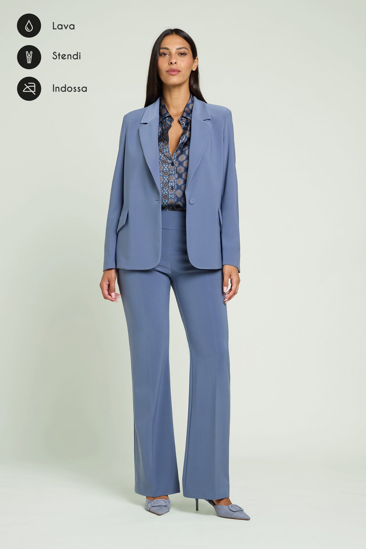 PANTALONI PULL-ON FLARE IN COMPACT STRETCH
