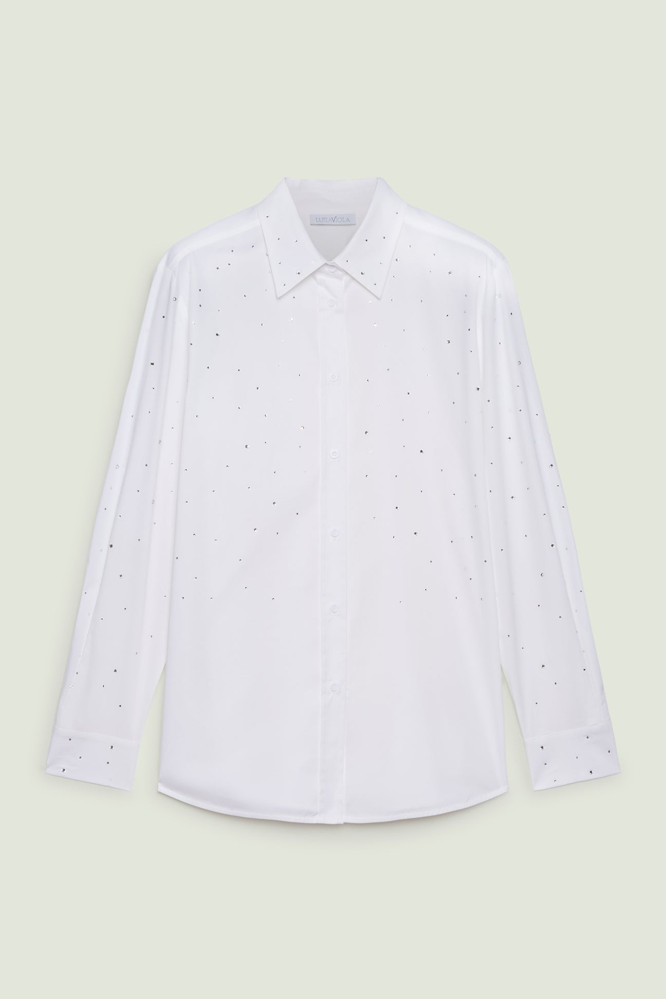 CAMICIA IN POPELINE CON PUNTI LUCE
