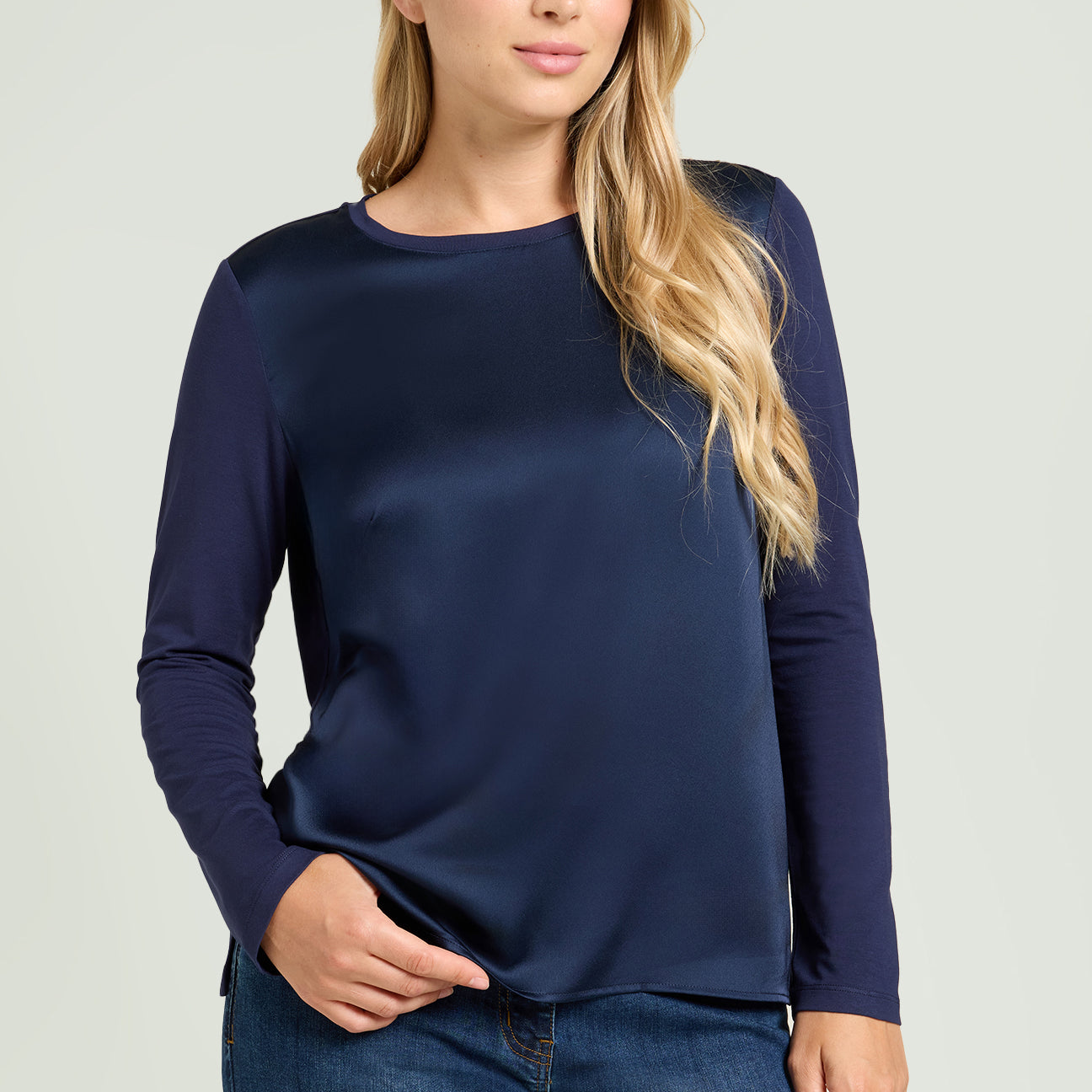 T-SHIRT IN RASO E JERSEY