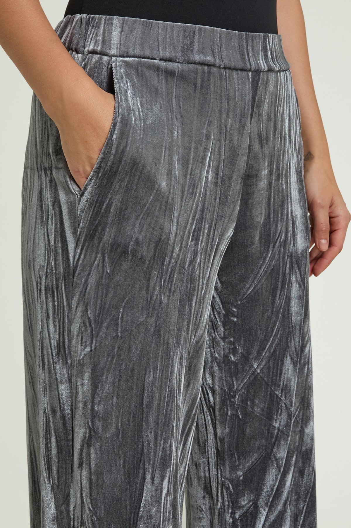PANTALONI PULL-ON IN VELLUTO FROISSE'