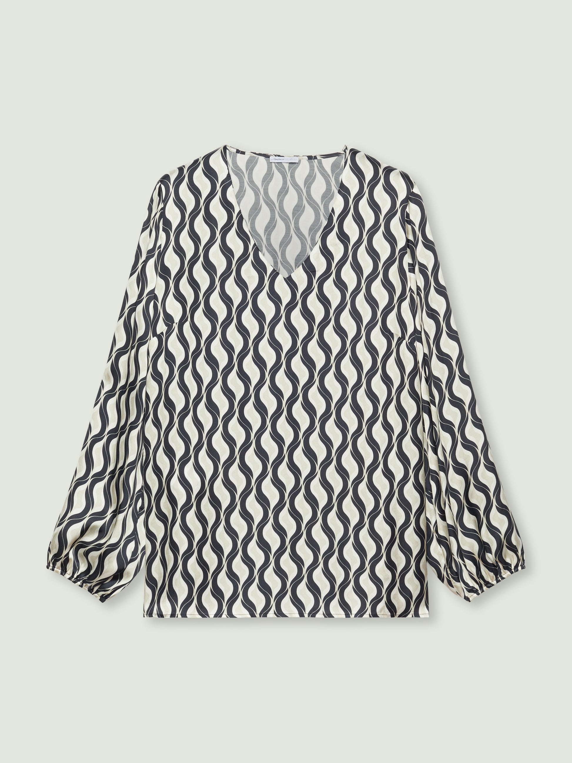 BLUSA STAMPATA IN RASO