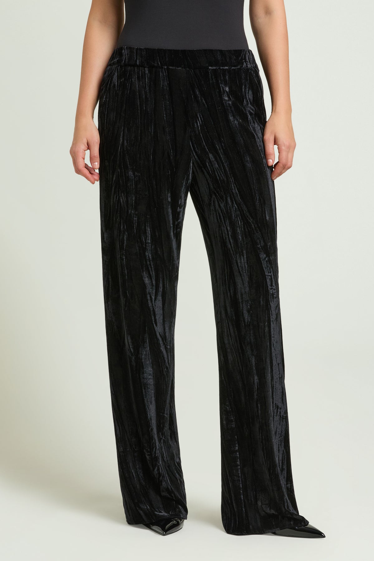 PANTALONI PULL-ON IN VELLUTO FROISSE'