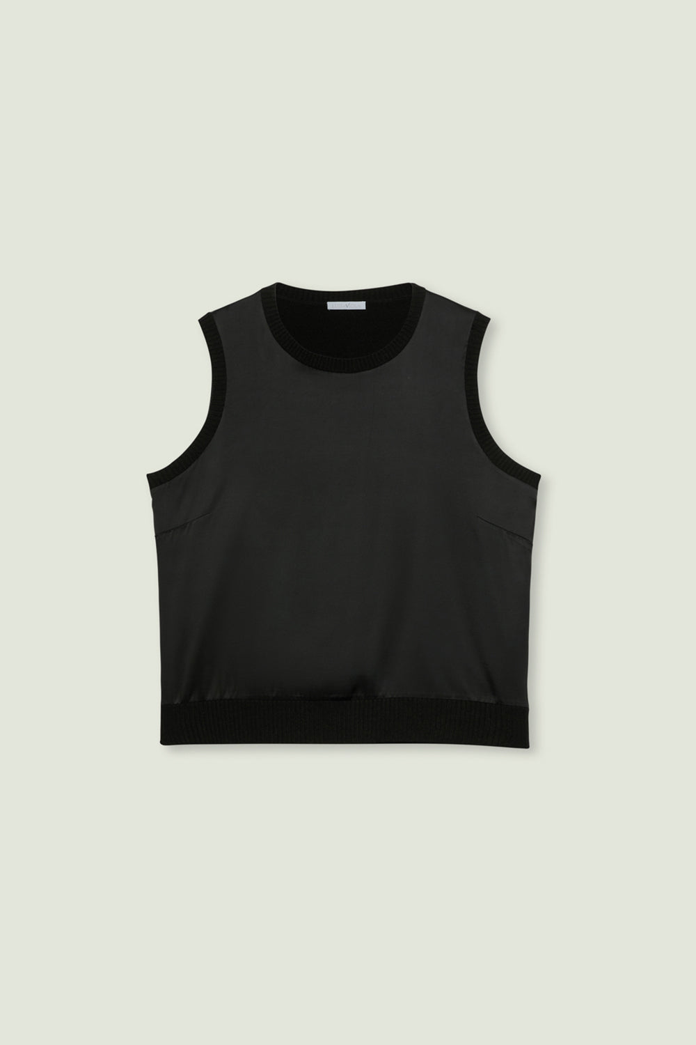 TOP IN RASO E TRICOT