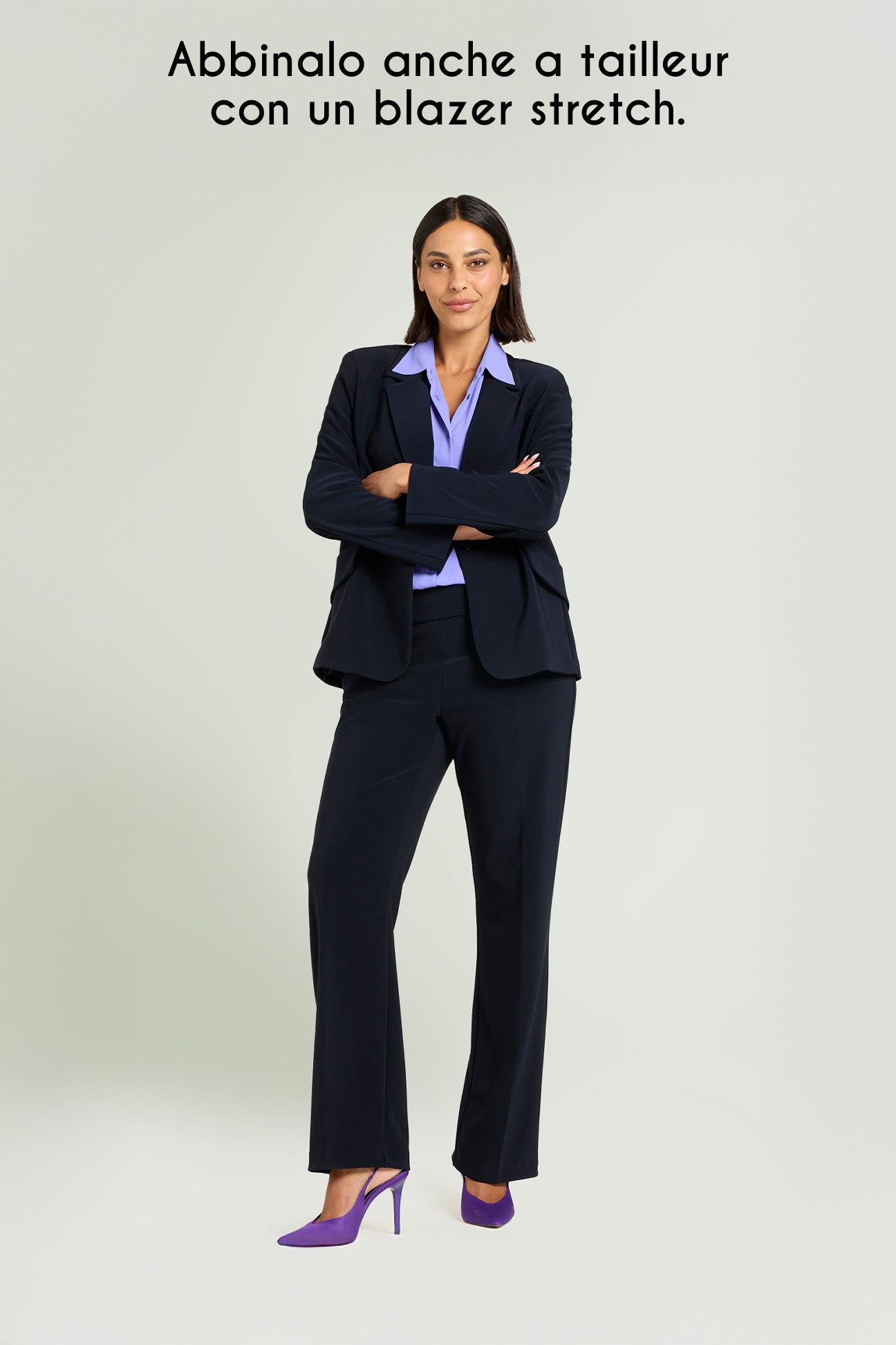 PANTALONI PULL-ON DRITTO IN COMPATTO STRETCH