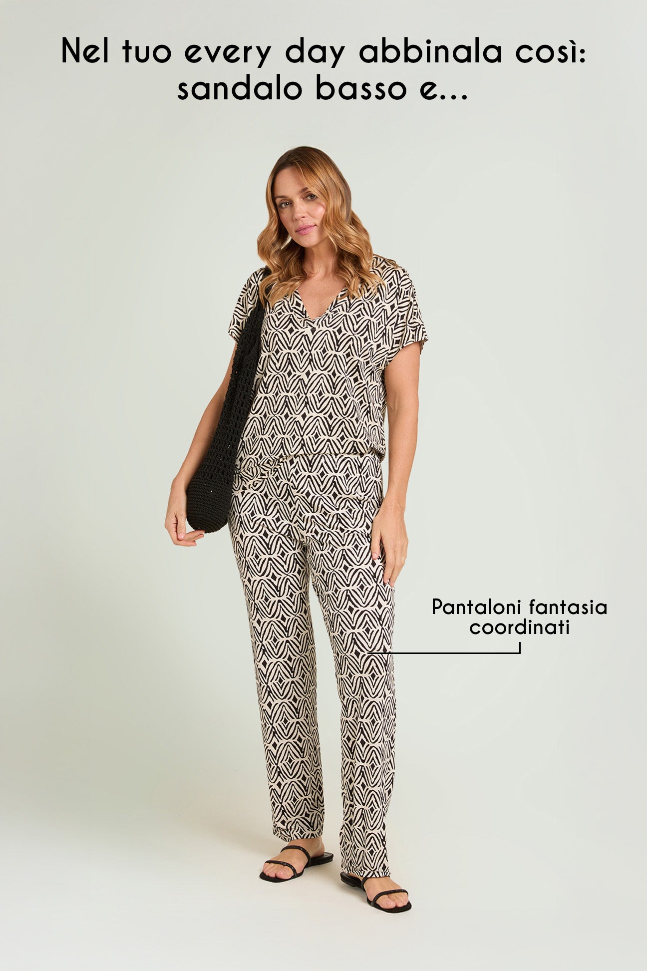 BLUSA STAMPATA IN JERSEY PIQUET
