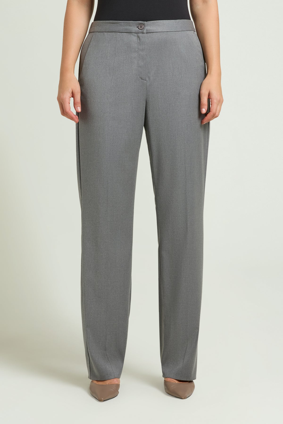 PANTALONI AMPI IN SAGLIA MELANGE
