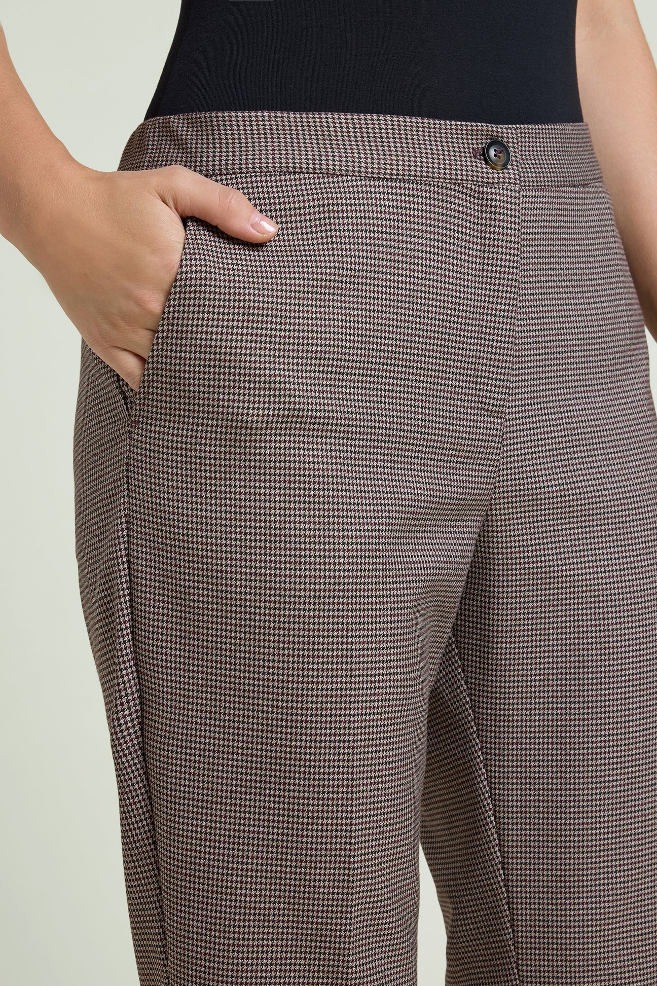 PANTALONI A SIGARETTA IN PIED-DE-POULE