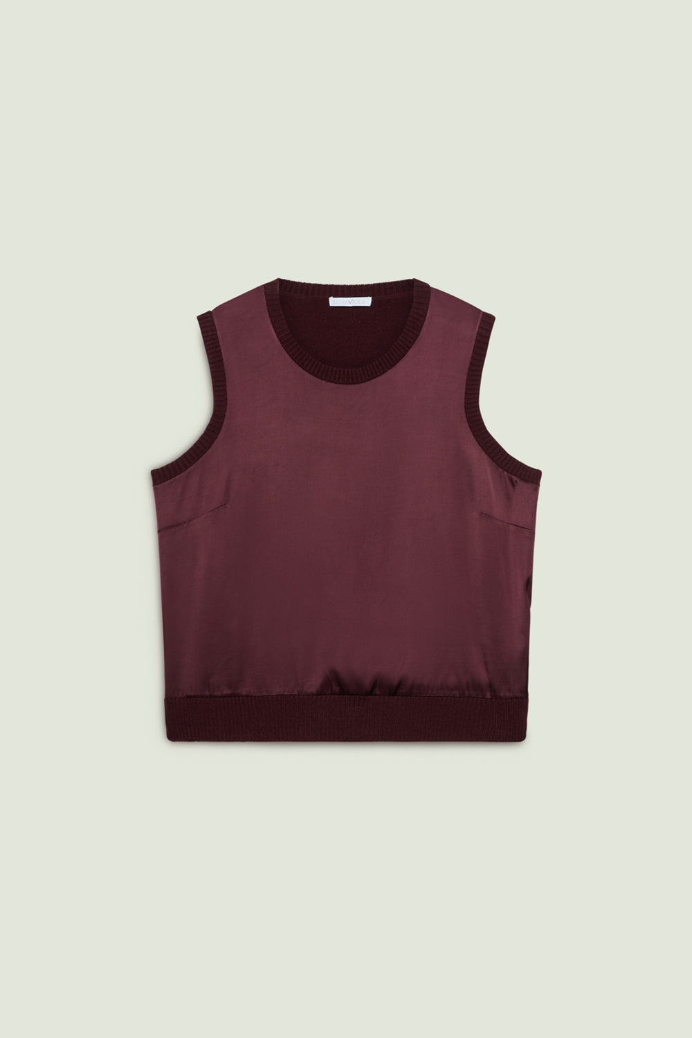 TOP IN RASO E TRICOT