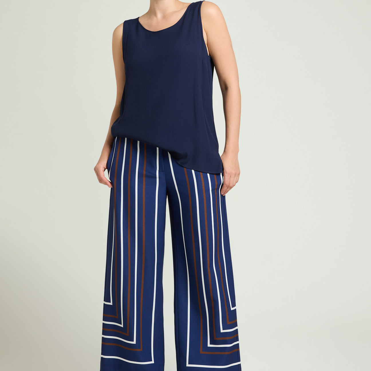 PANTALONI IN SABLE' STAMPATO