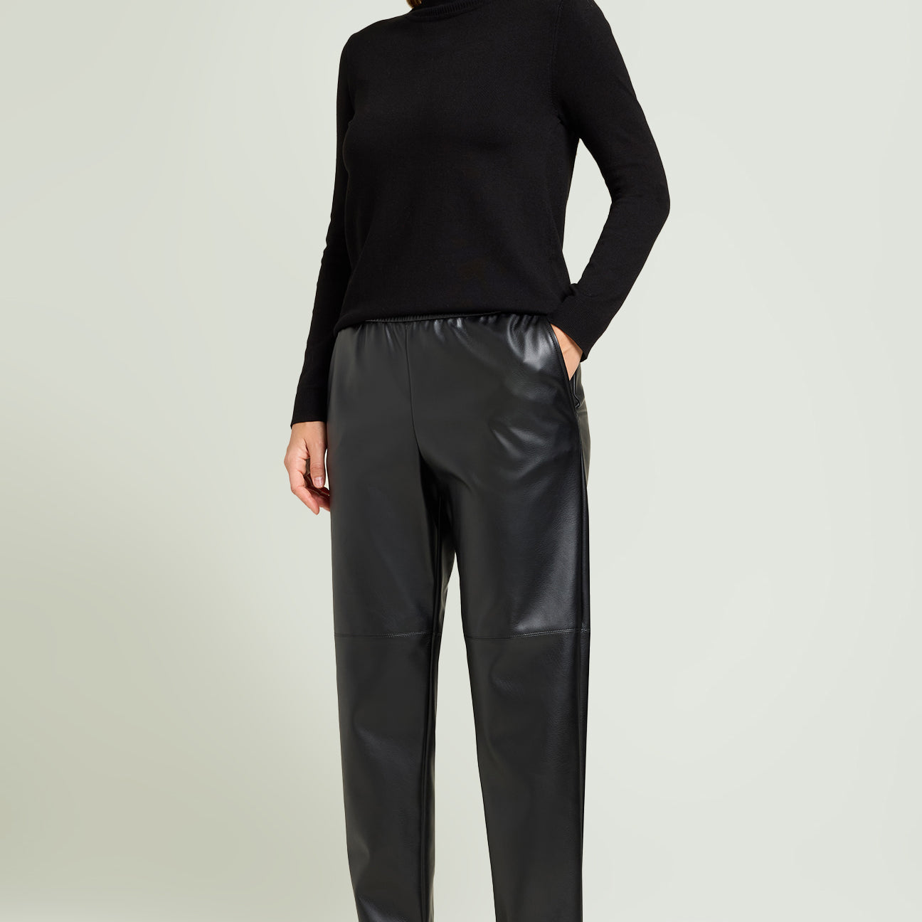 PANTALONI PULL-ON IN TESSUTO SPALMATO